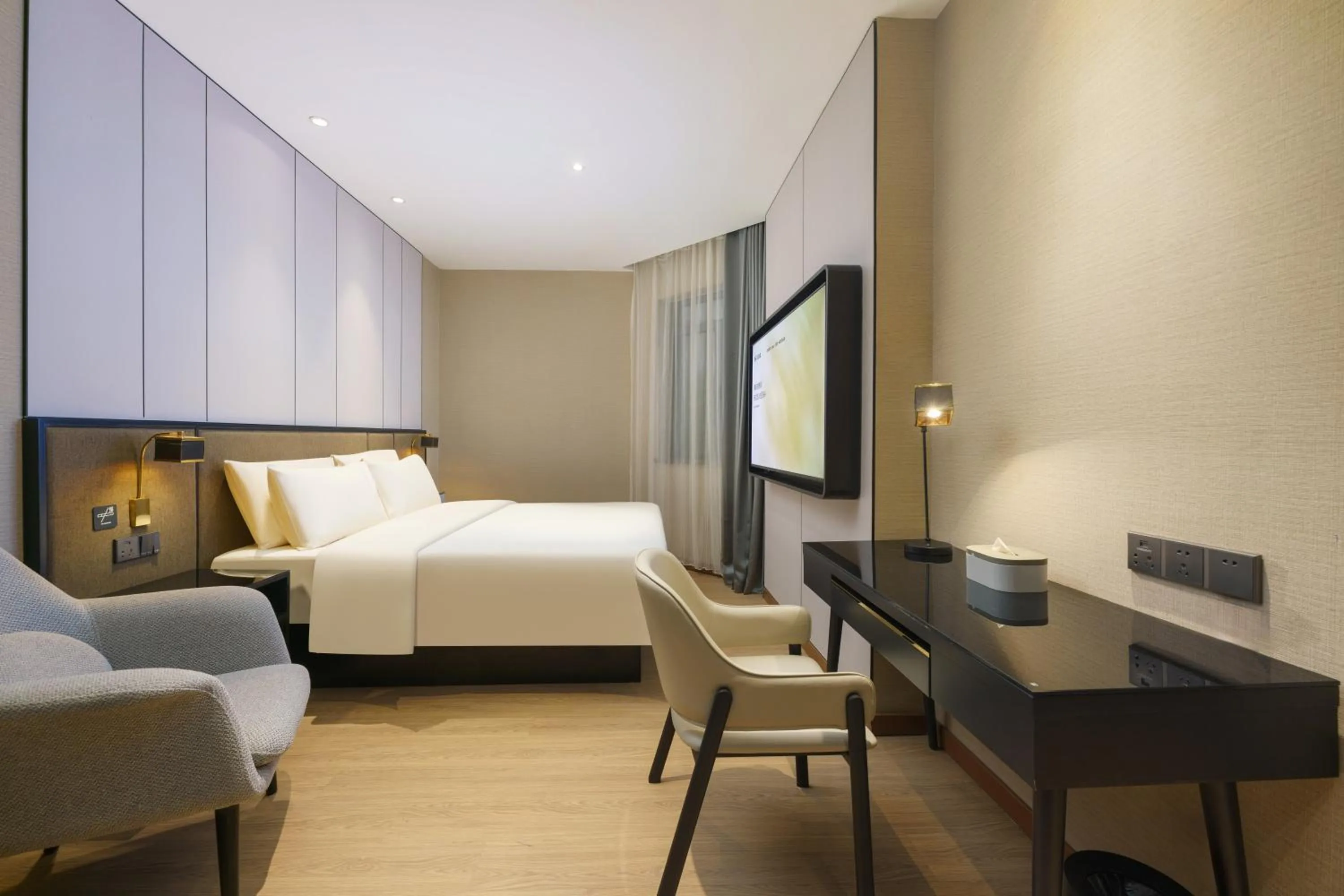 Bed in Atour X Hotel Dalian Development Zone Ansheng Plaza