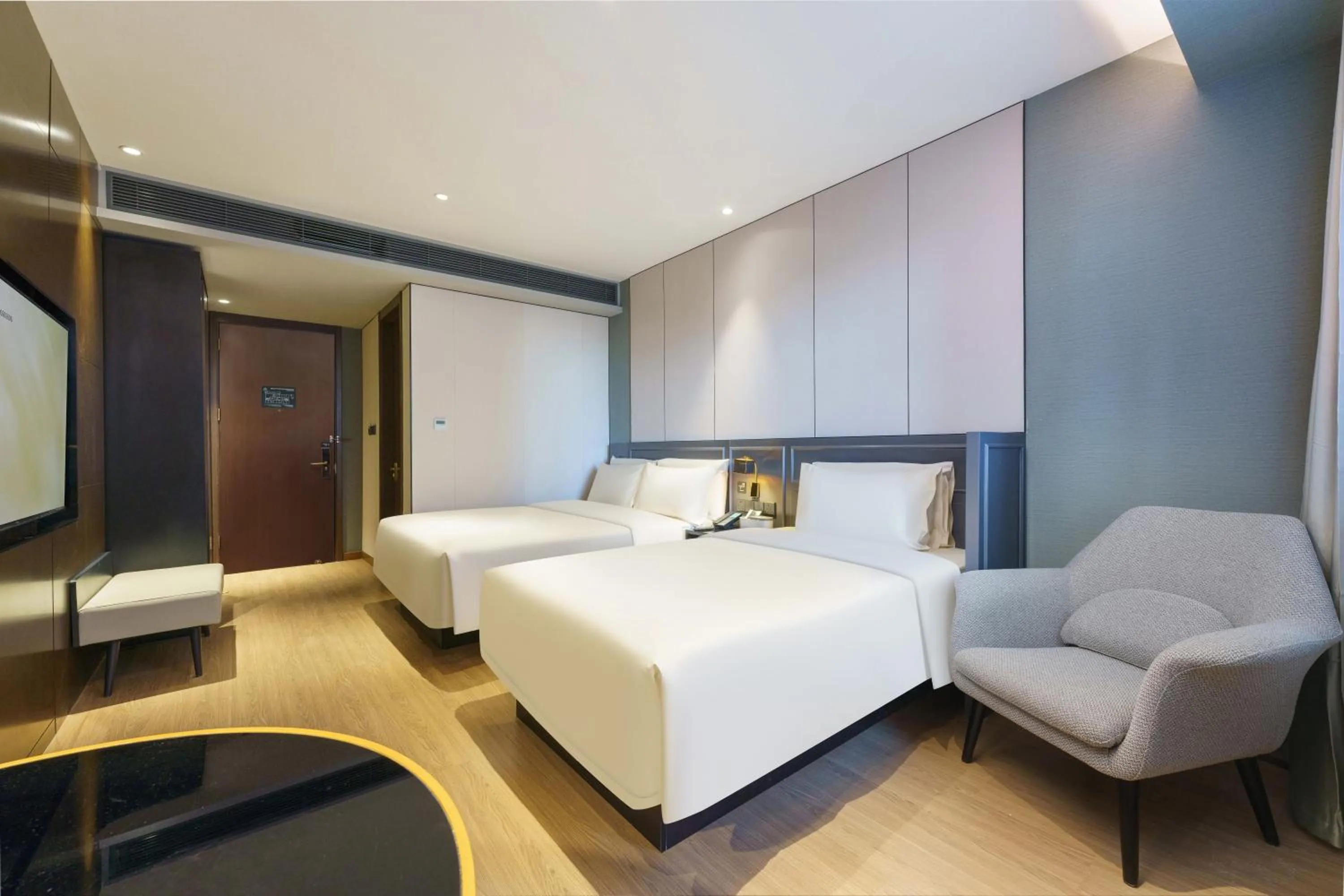 Bed in Atour X Hotel Dalian Development Zone Ansheng Plaza