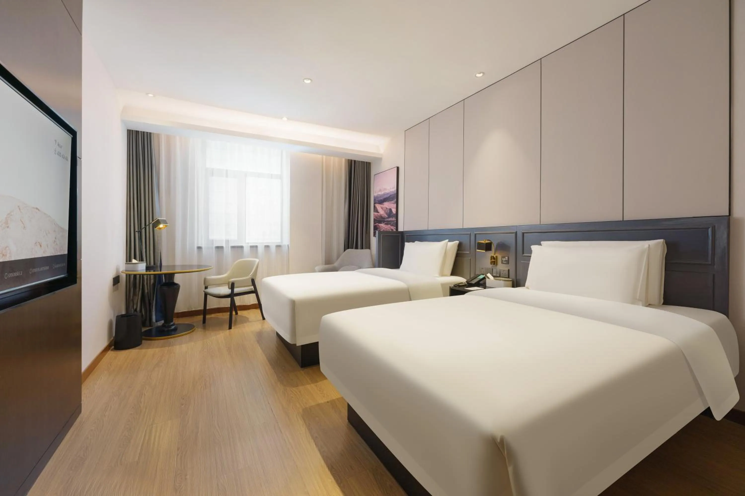 Bed in Atour X Hotel Dalian Development Zone Ansheng Plaza