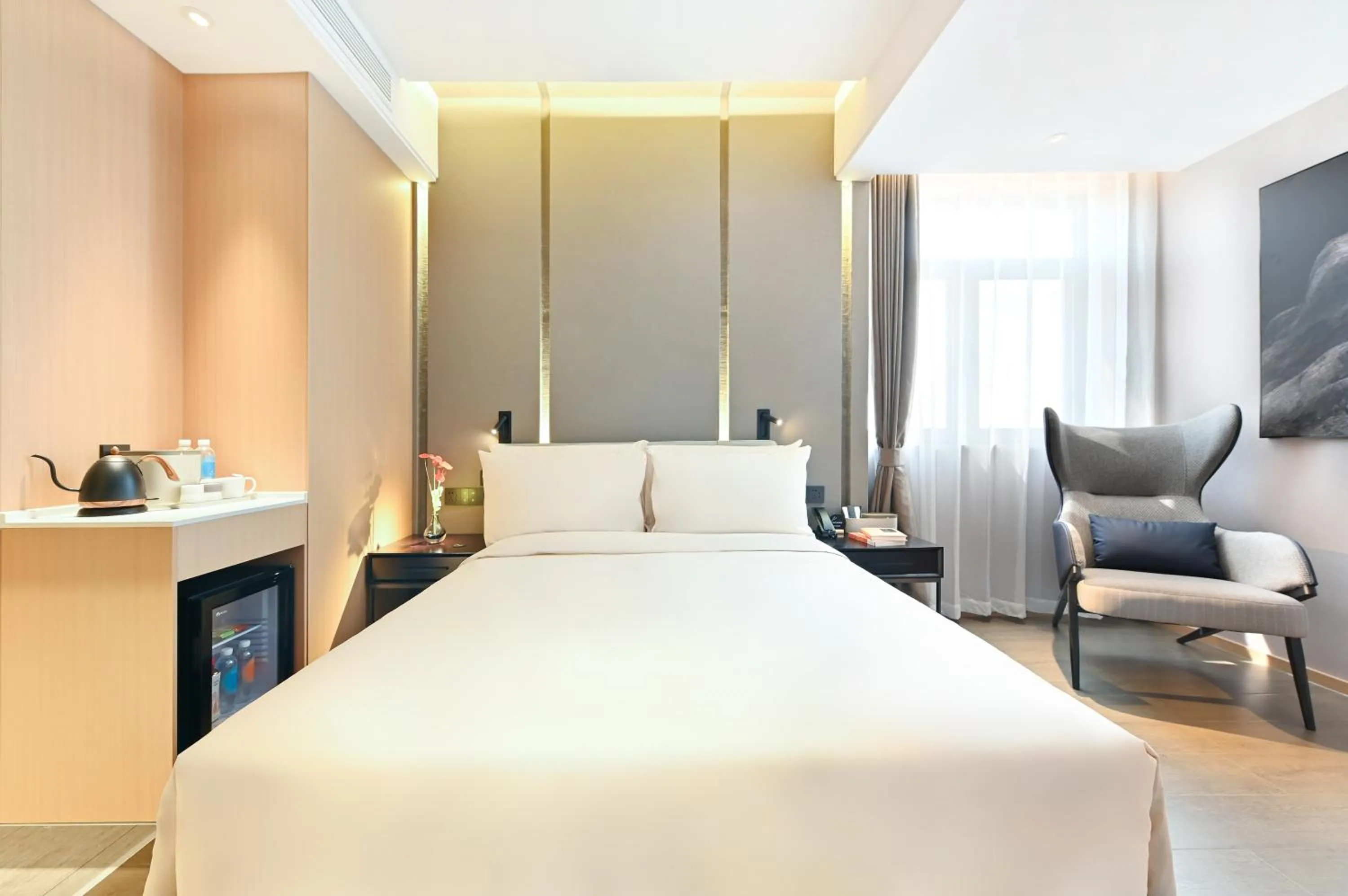 Bed in Atour Hotel Tianjin Wuqing Railway Station Florentia Village