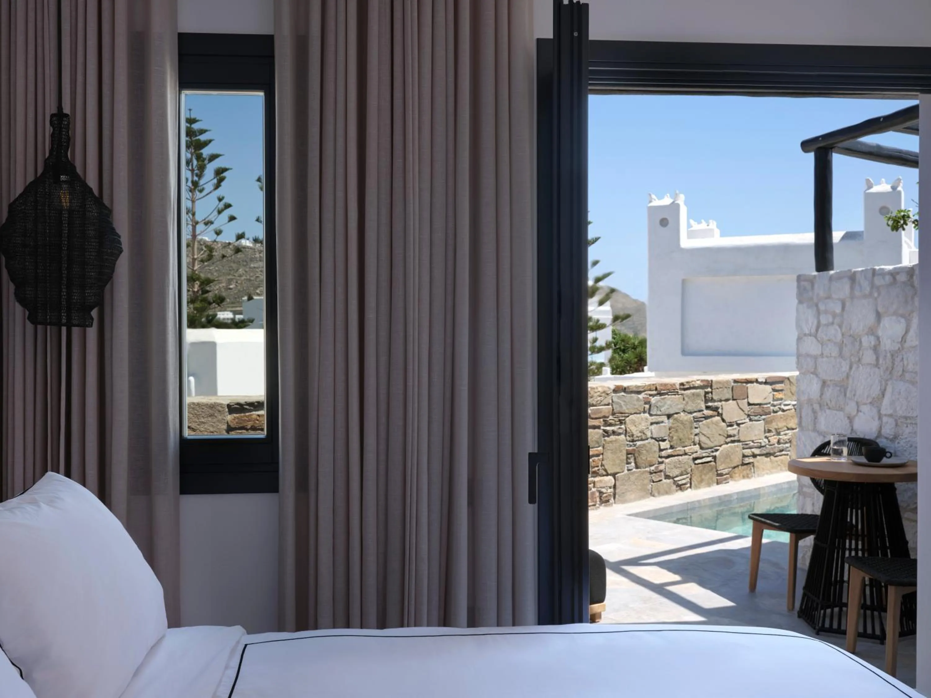 Patio, Bed in Kalea Mykonos