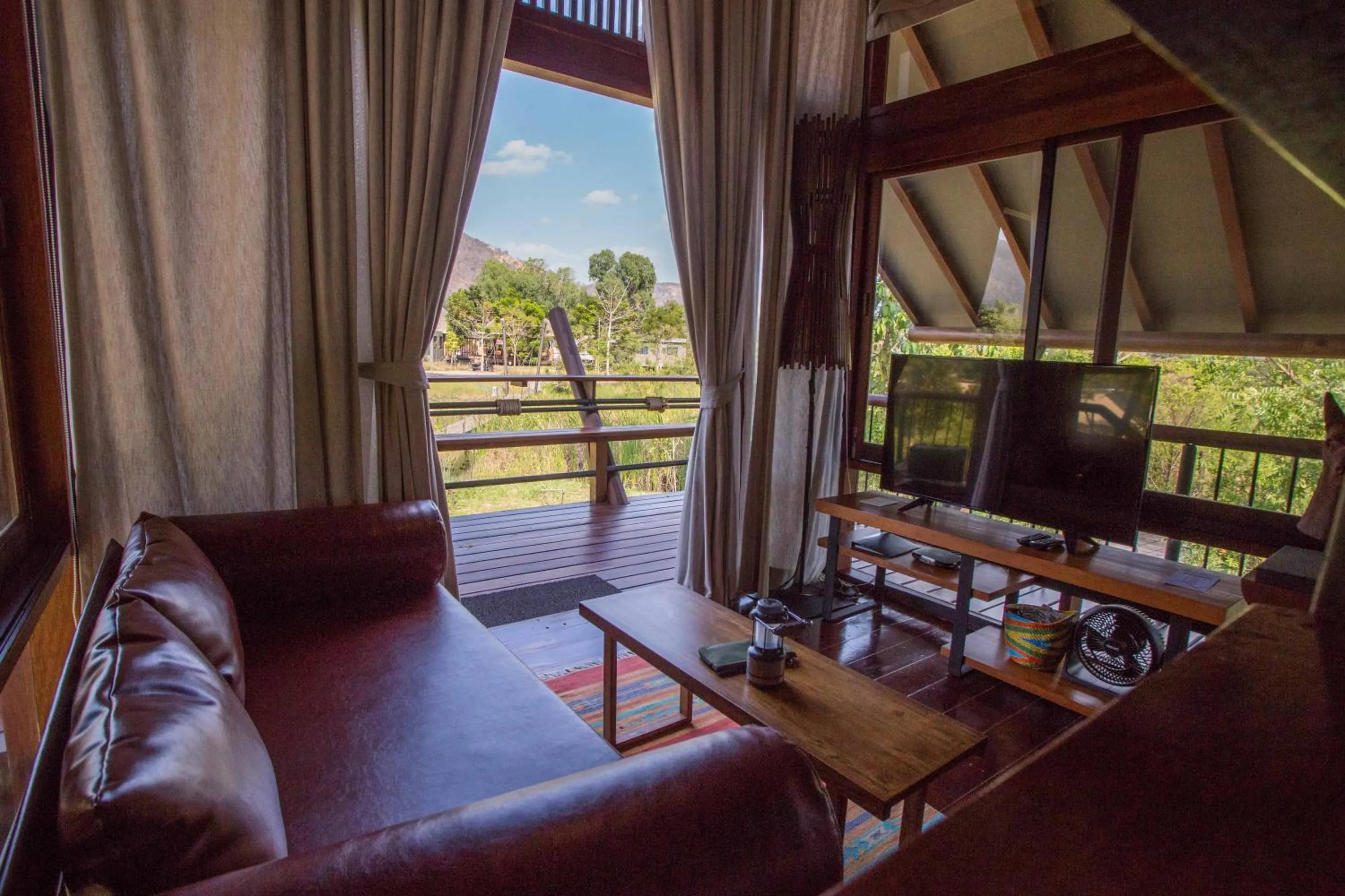 Seating area in Lala Mukha Tented Resort Khao Yai