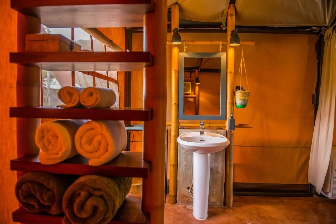 Bathroom in Lala Mukha Tented Resort Khao Yai