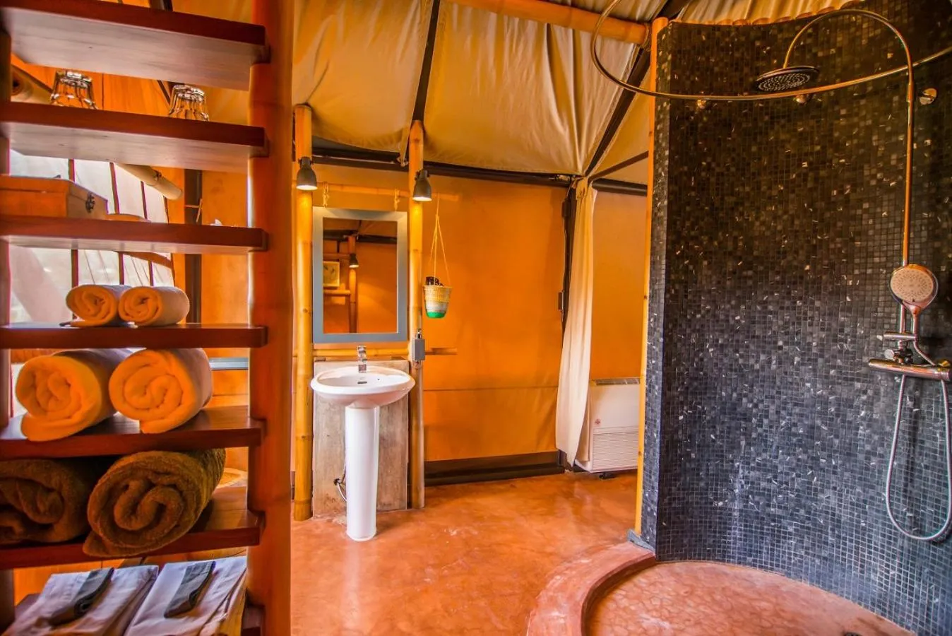 Bathroom in Lala Mukha Tented Resort Khao Yai