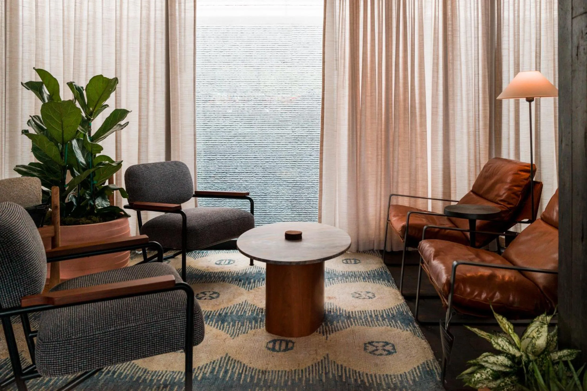 Seating area in Populus Seattle