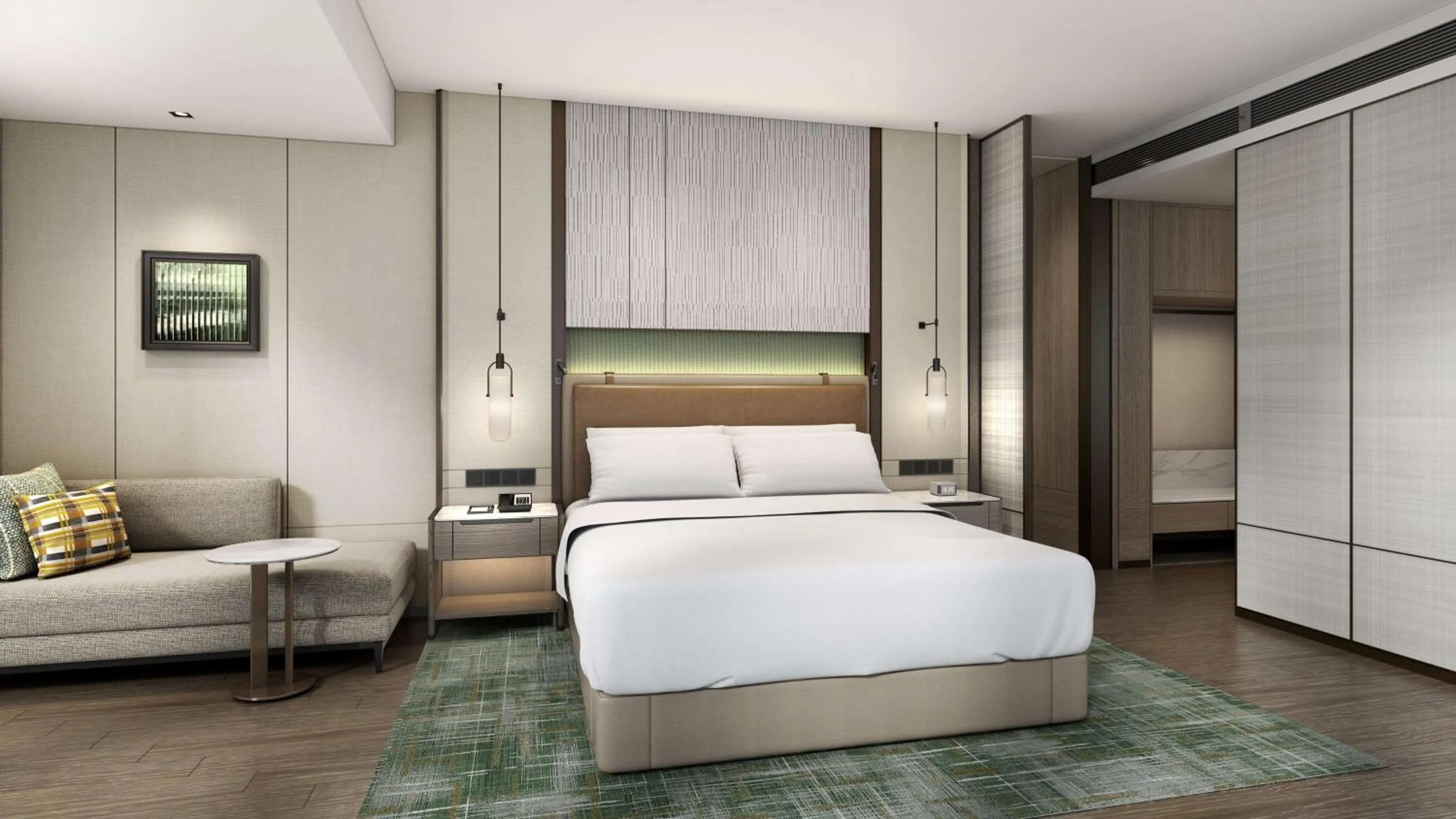 Living room, Bed in Doubletree By Hilton Zhengzhou East