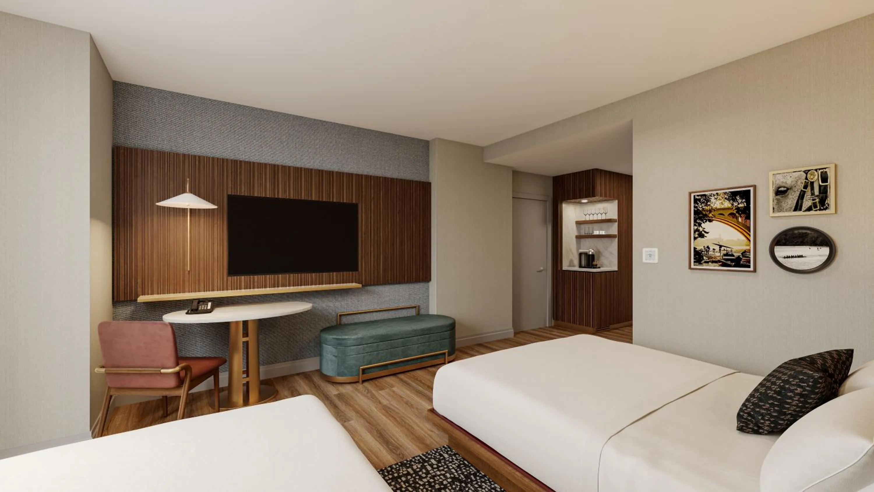 room service, Bed in Hilton Arlington Rosslyn The Key