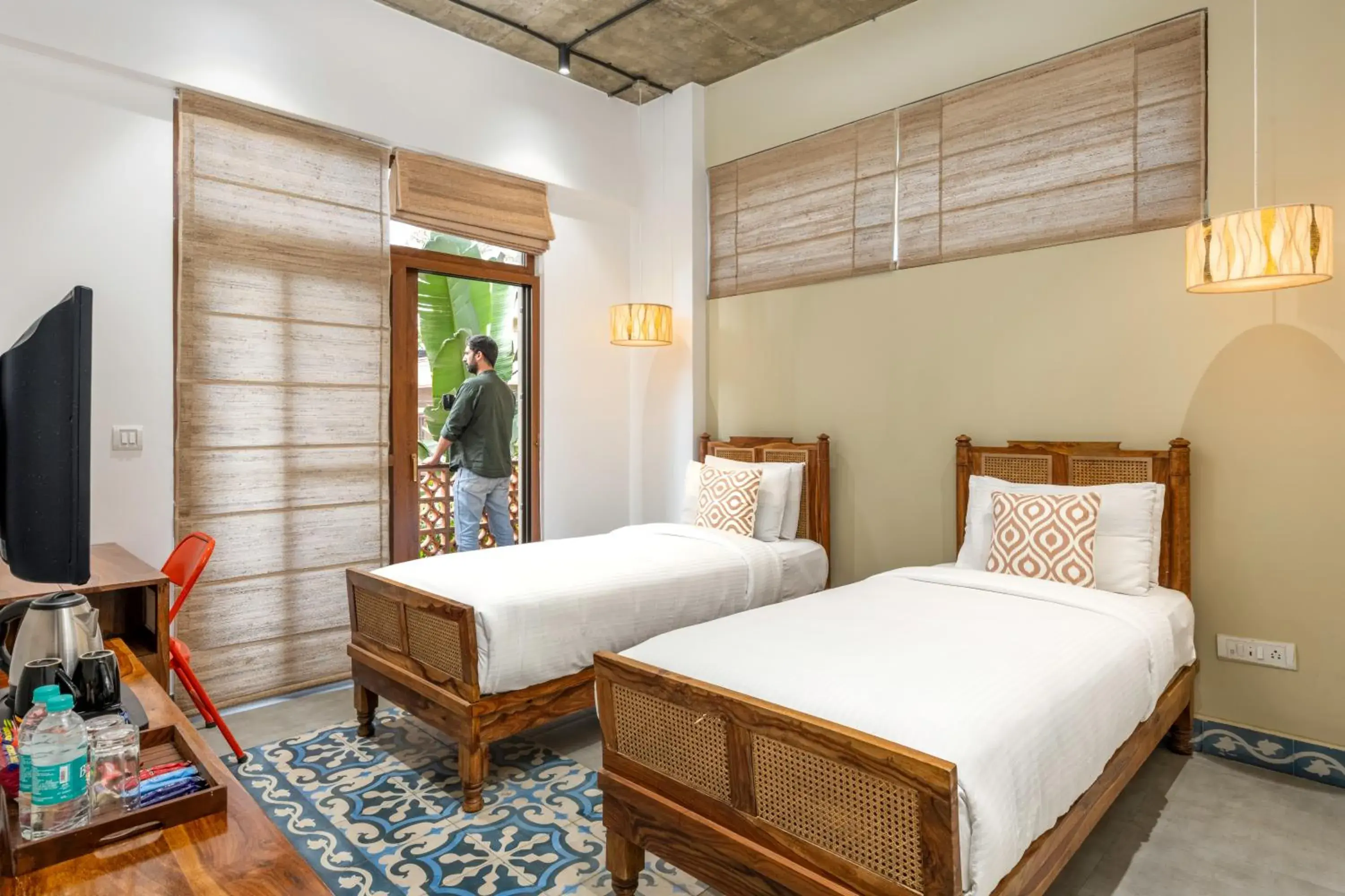 Twin Room with Balcony - single occupancy in Wandr Indiranagar, Bangalore Twin Room with Balcony - single occupancy in Wandr Indiranagar, Bangalore