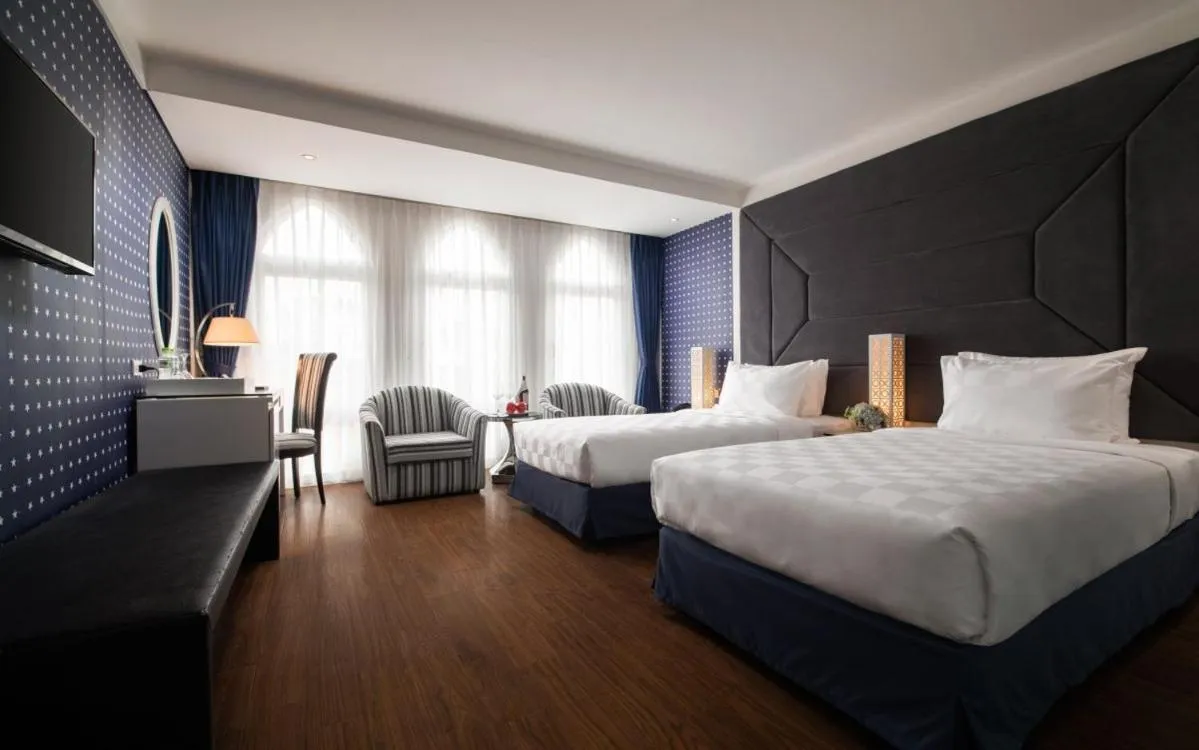 View (from property/room), Bed in Le Petit Prince Lakeside Hotel & Rooftop Bar