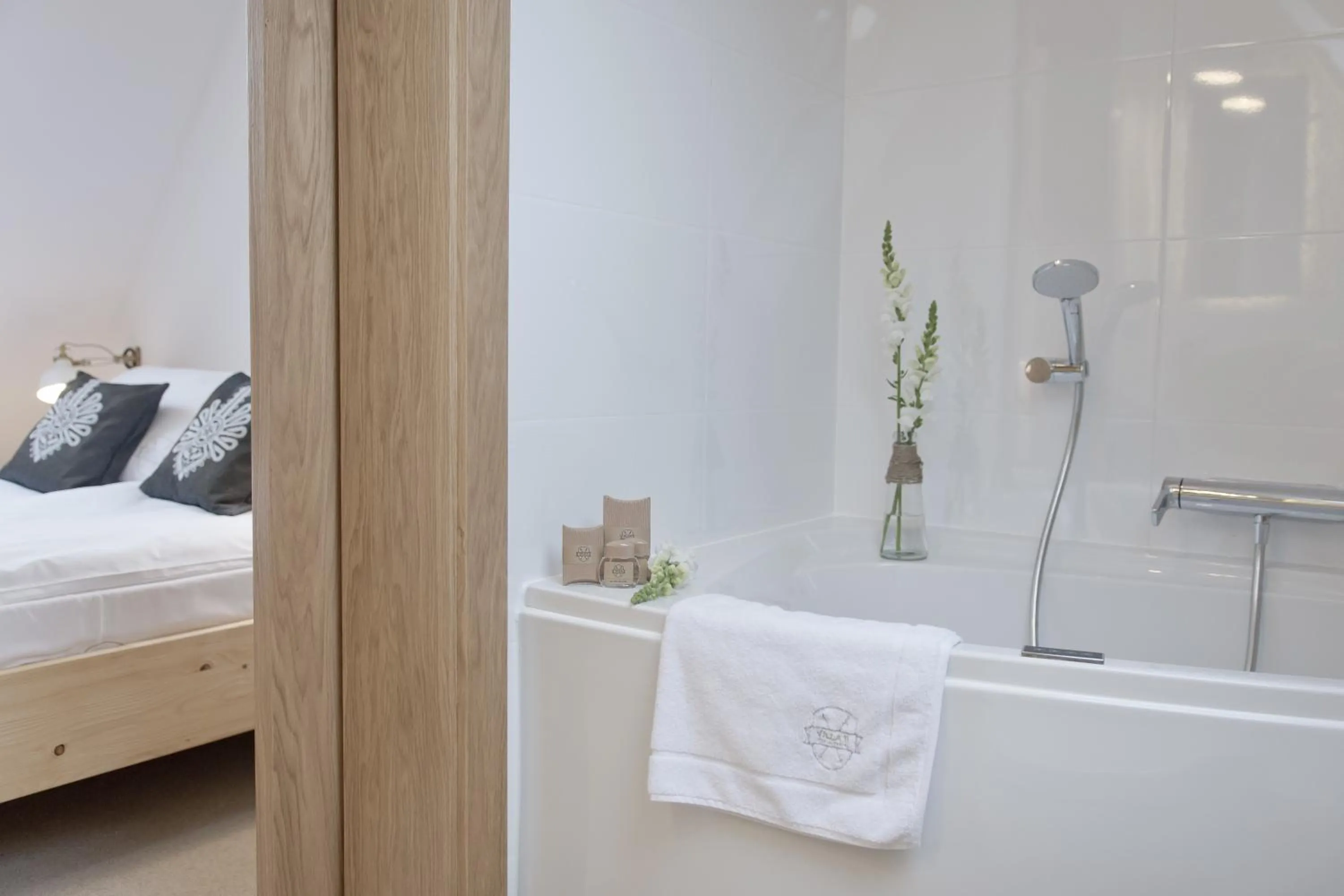 Bathroom, Bed in Villa 11 Folk & Design