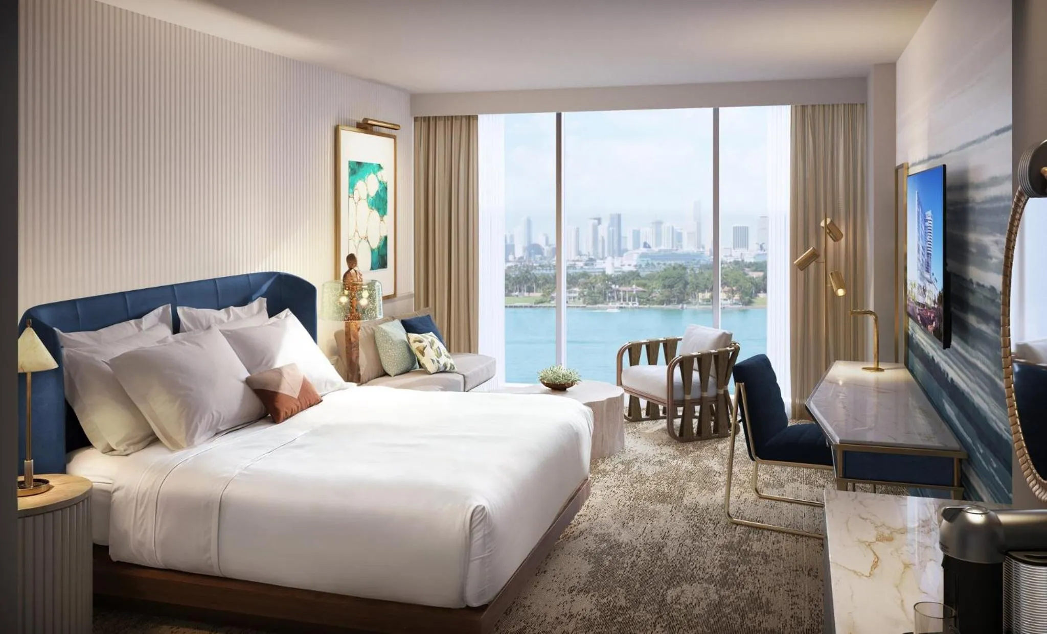 Sea view, Bed in Omni Fort Lauderdale Hotel