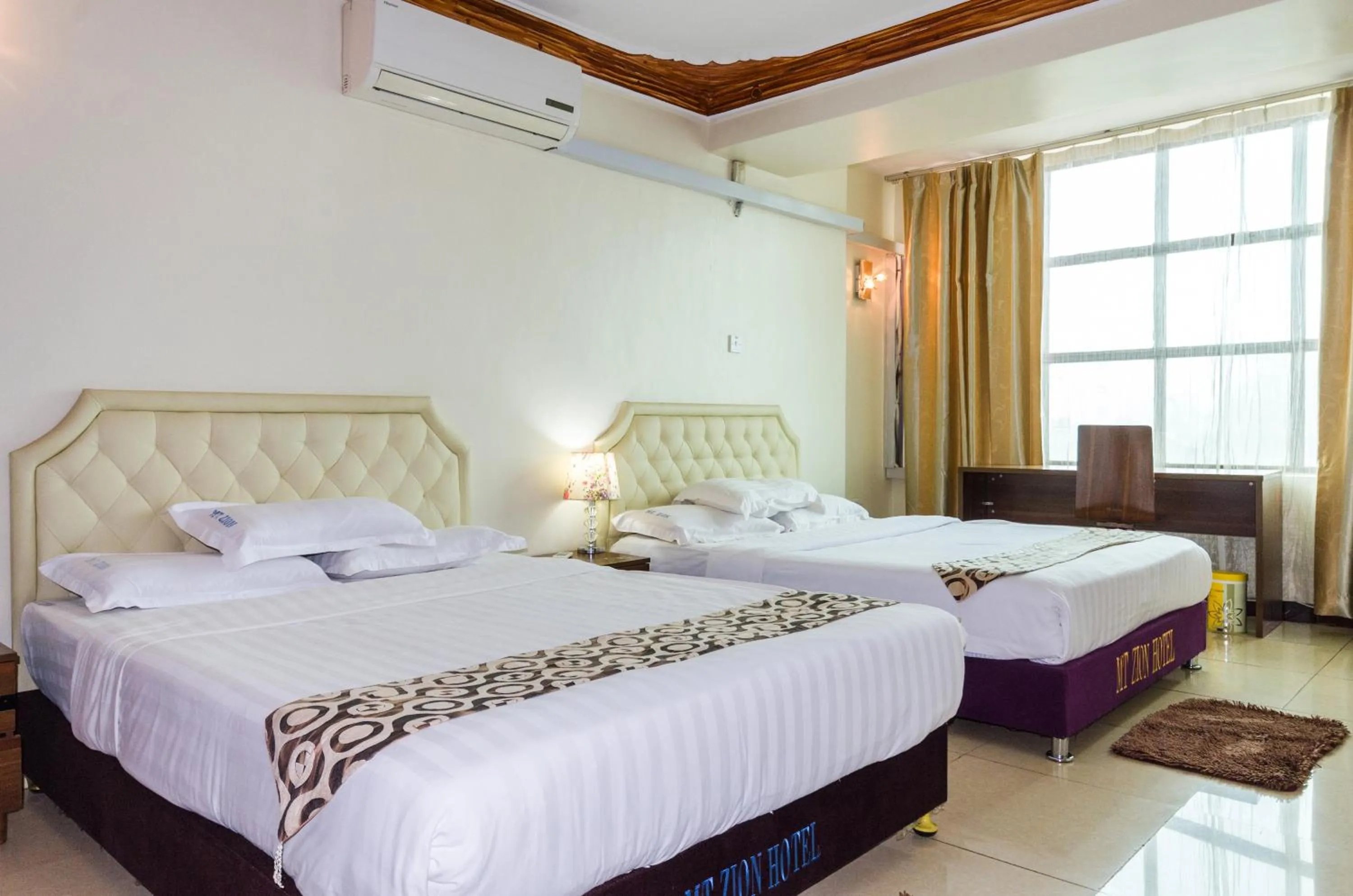 Decorative detail, Bed in Mt. Zion Hotel