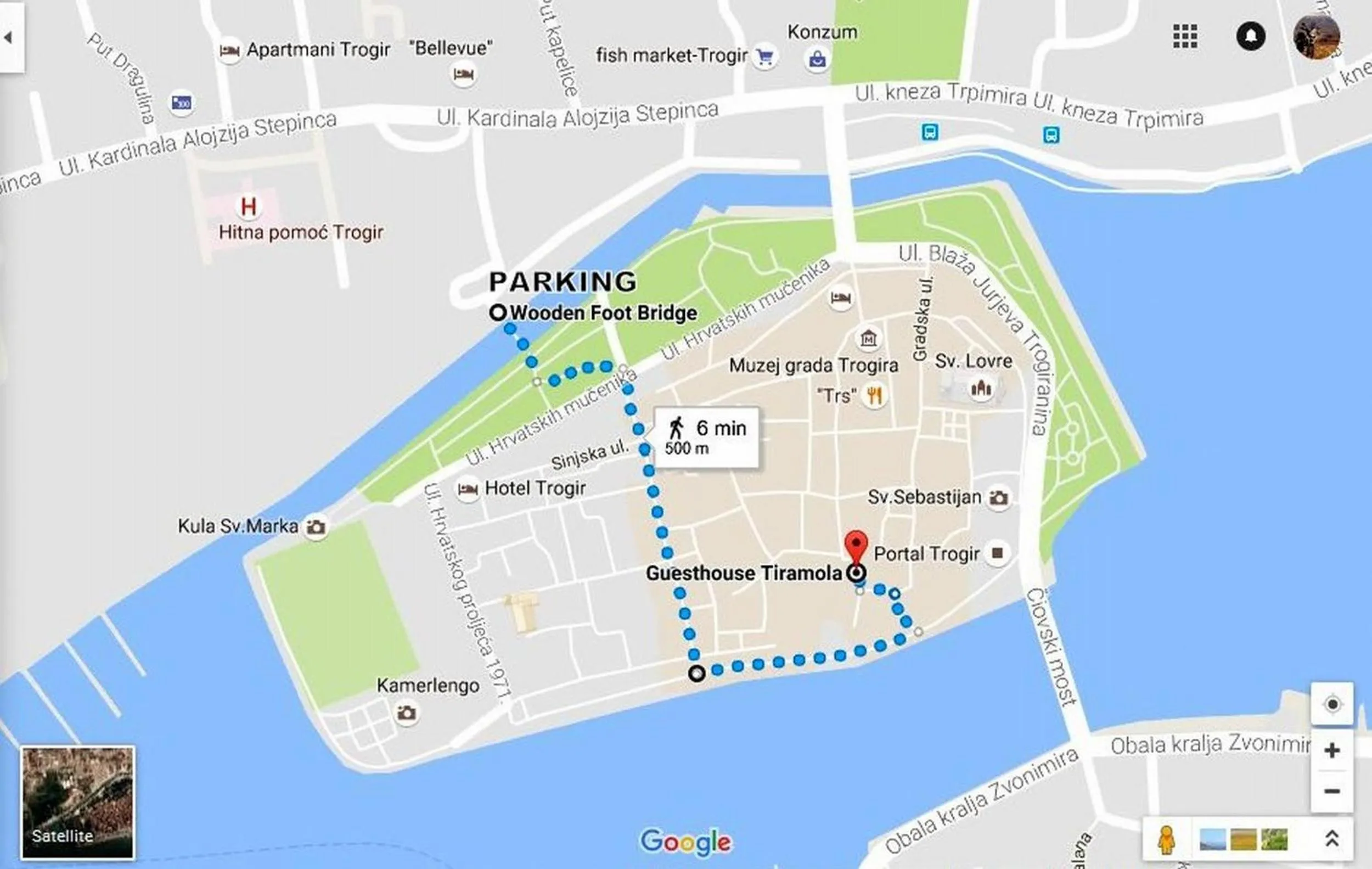 Landmark view in Apartments & Rooms Tiramola - Old Town