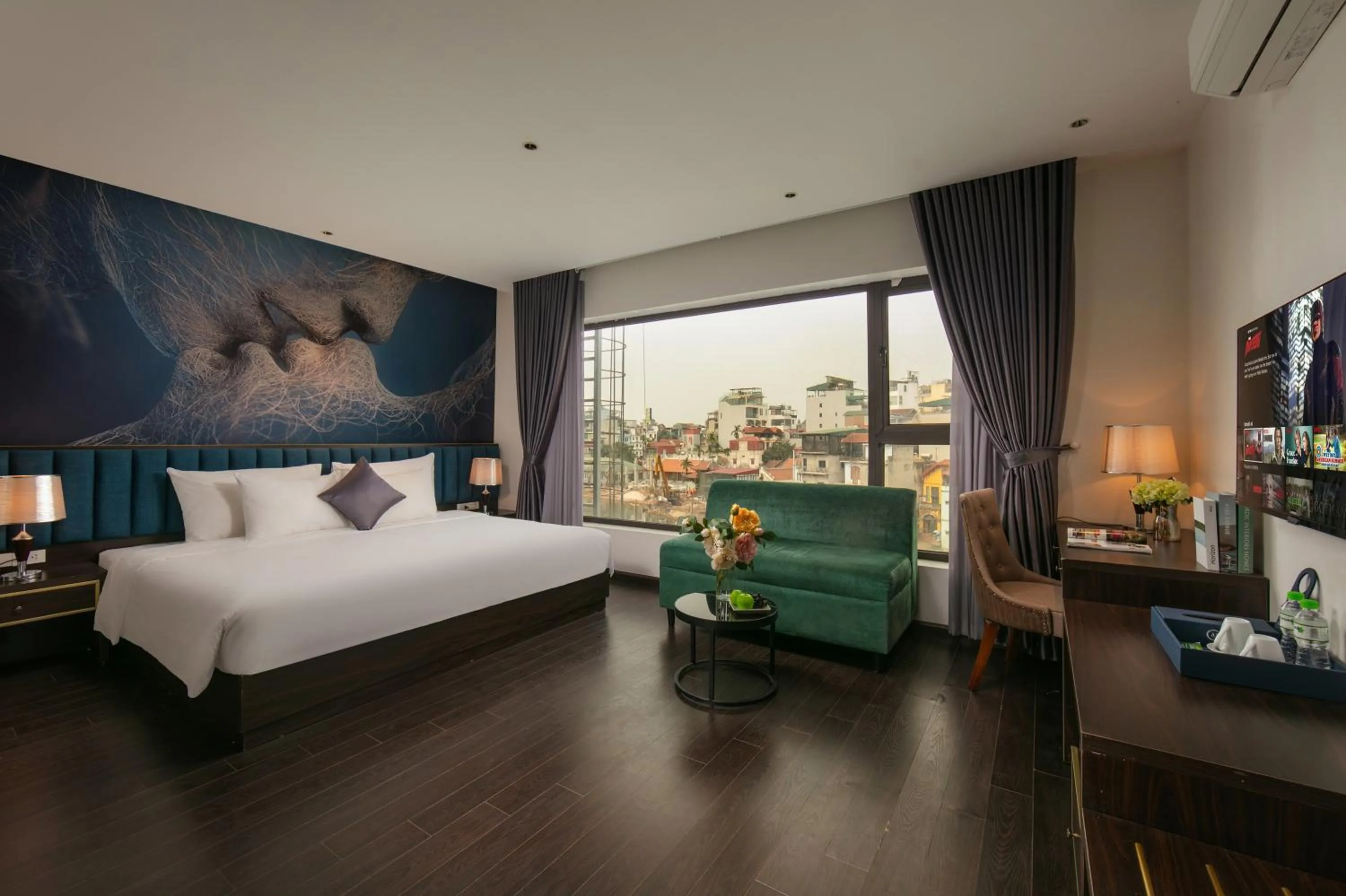 Seating area, Bed in Westlake Pearl Suites & Spa 70 Xuan Dieu - By Pegasy Group