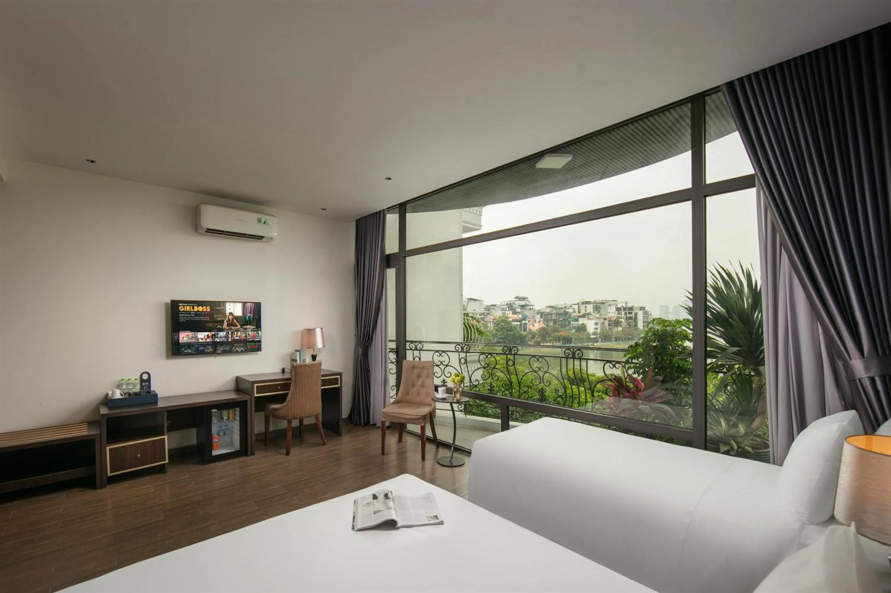 View (from property/room), Bed in Westlake Pearl Suites & Spa 70 Xuan Dieu - By Pegasy Group