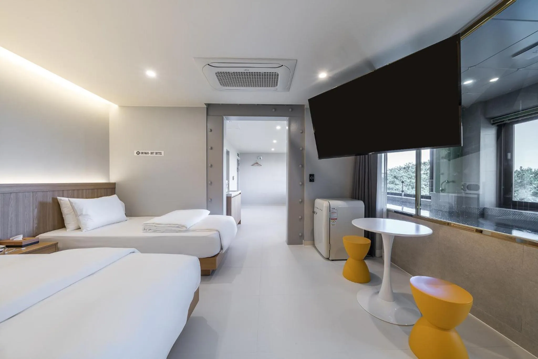 Bed in From H Brown Dot Hotel Gyeongju Yangnam