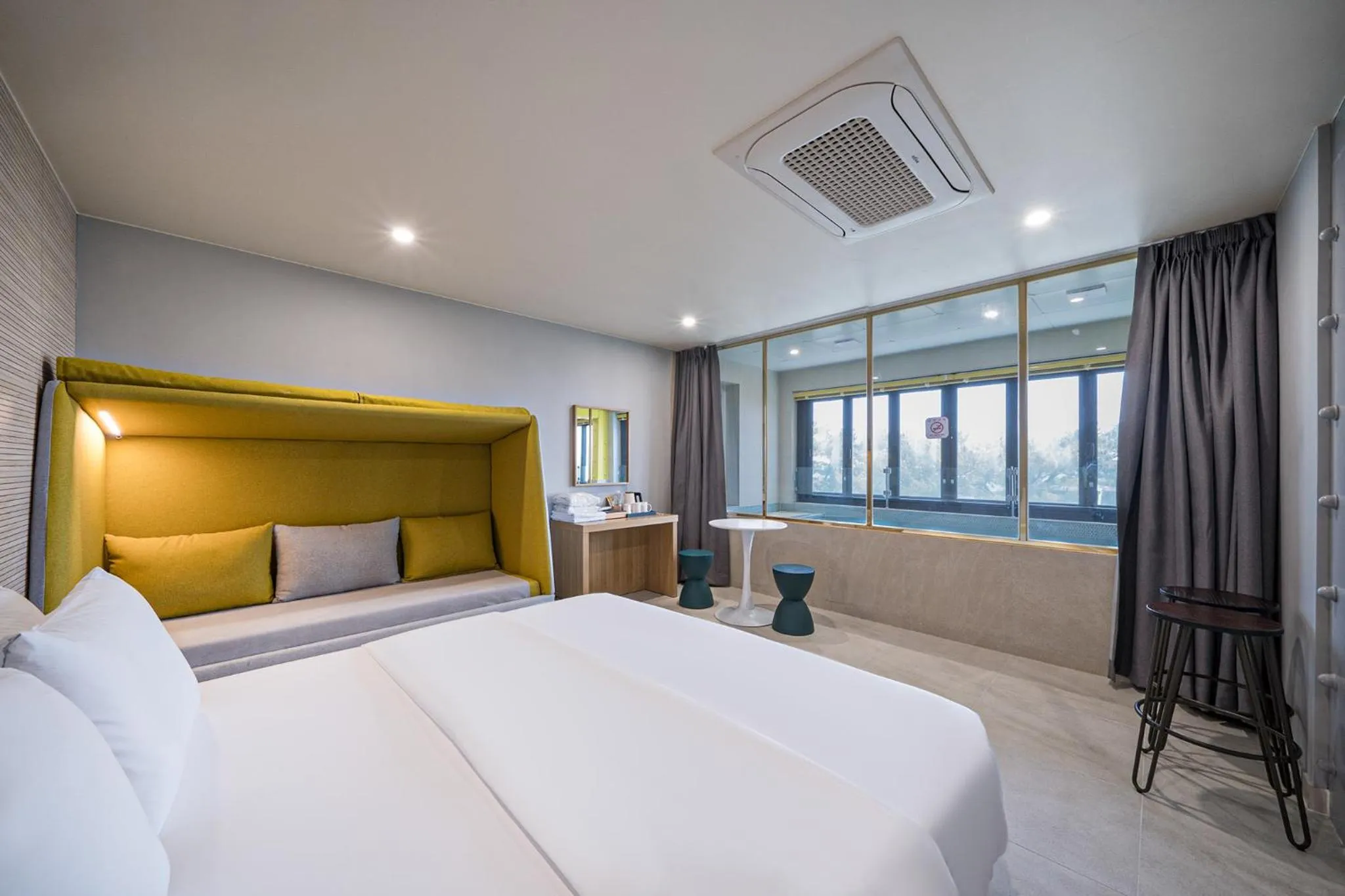 Bed in From H Brown Dot Hotel Gyeongju Yangnam