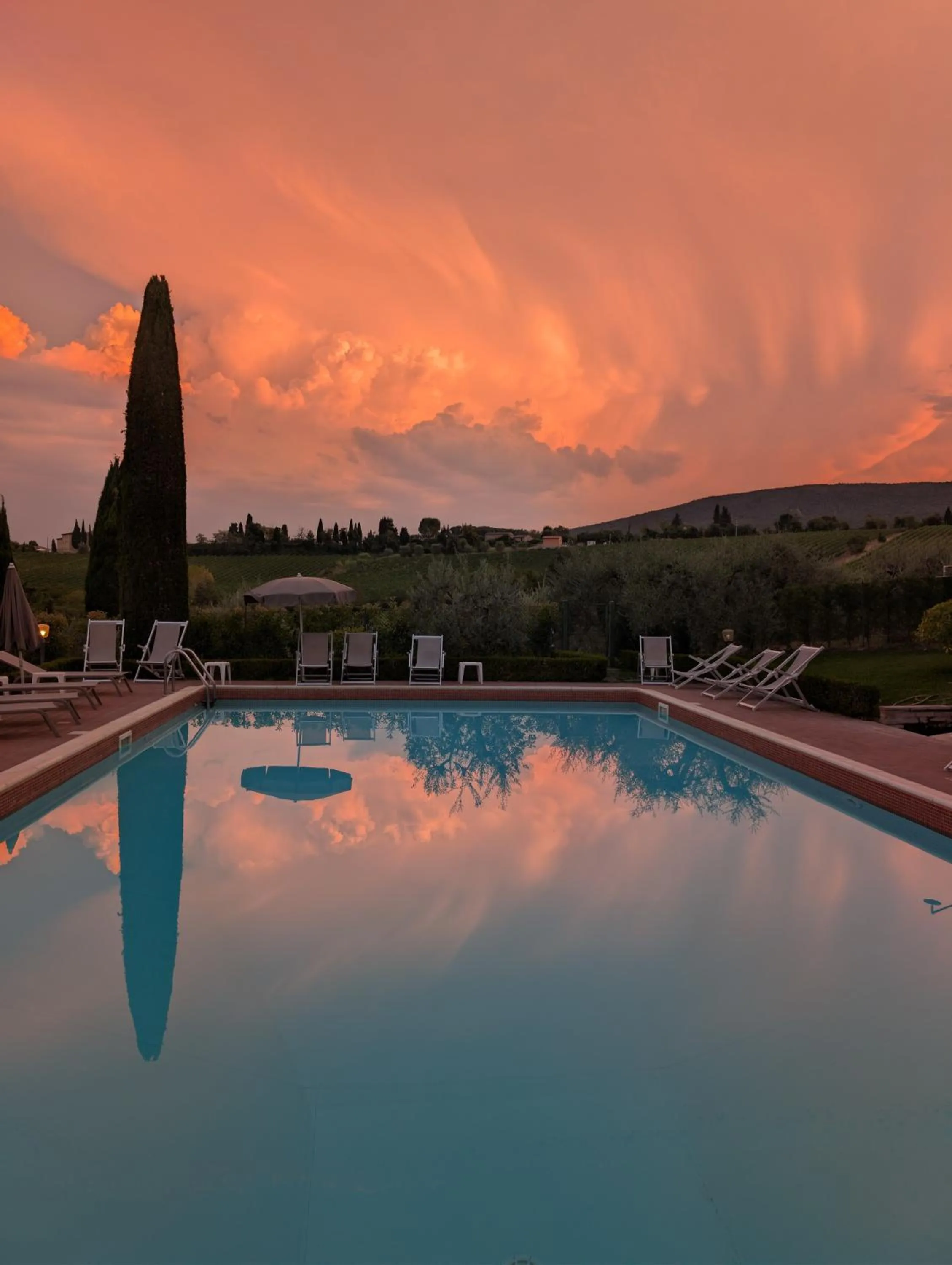 Pool view in Il Casale Del Cotone