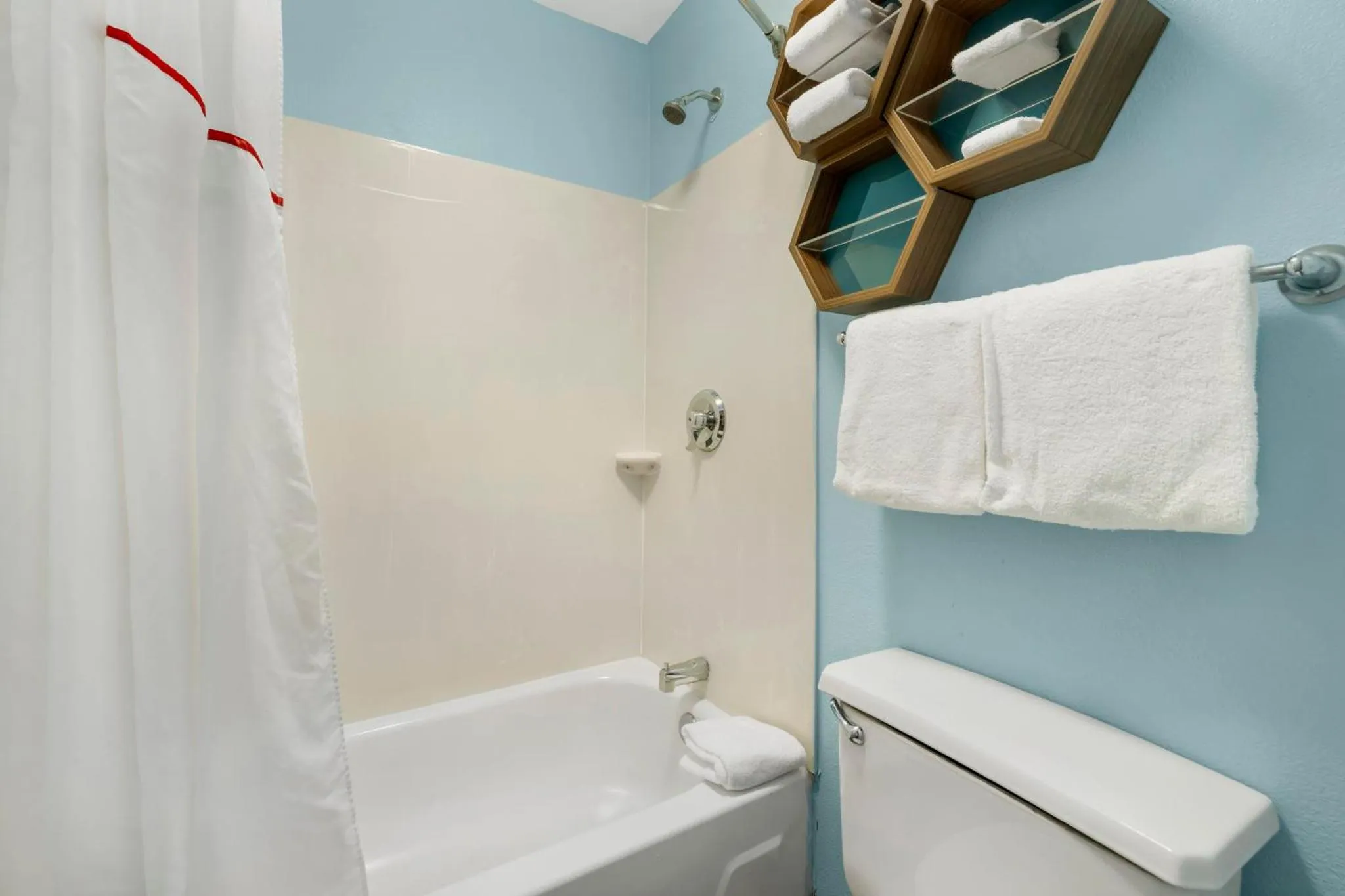 Bathroom in HomeTowne Studios by Red Roof Buffalo - Niagara Airport