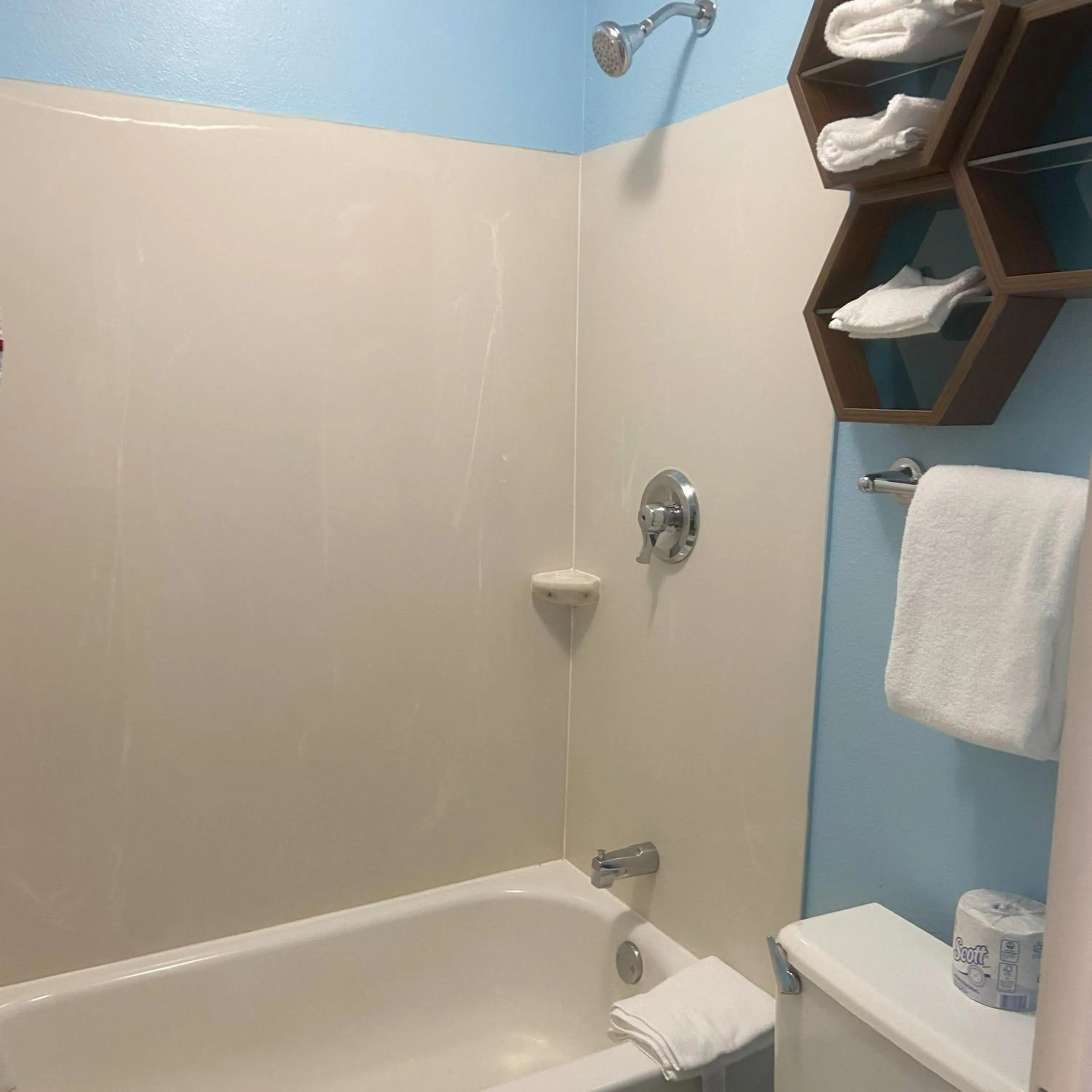 Bathroom in HomeTowne Studios by Red Roof Buffalo - Niagara Airport