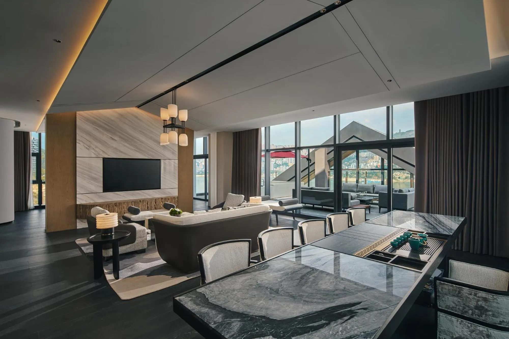 Living room in HUALUXE Hotels and Resorts Chongqing Wushan by IHG