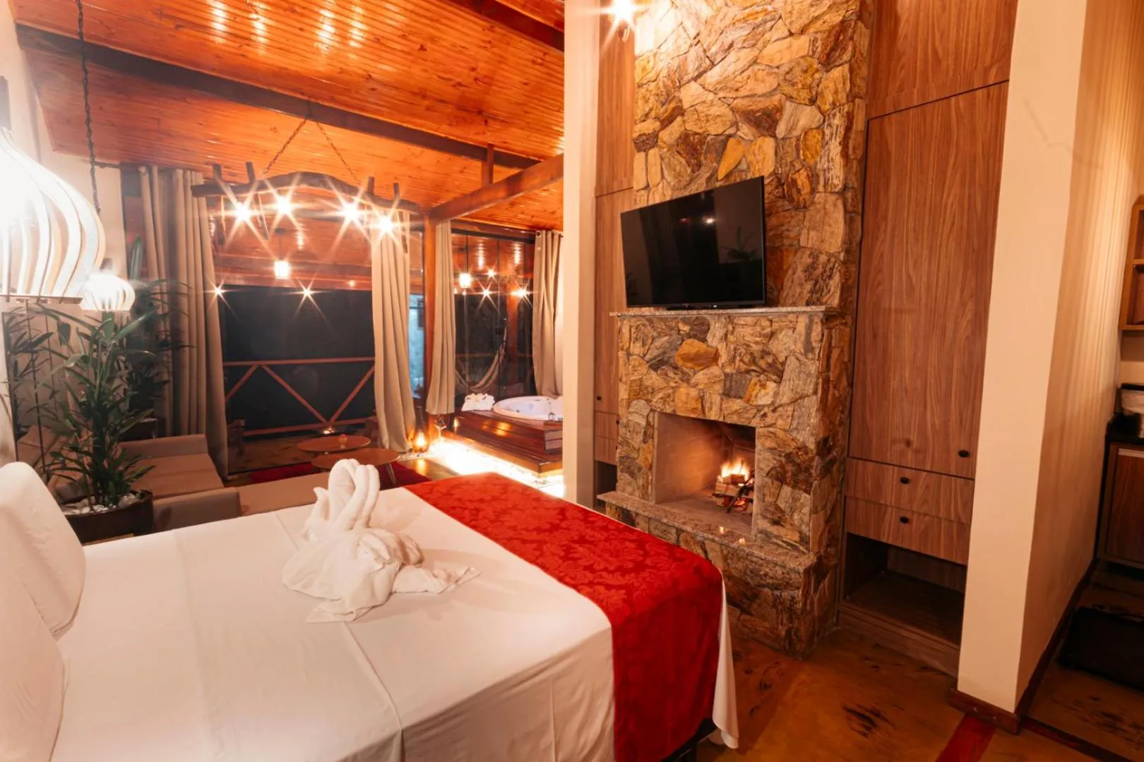 Bed in Pousada Chale Luiz