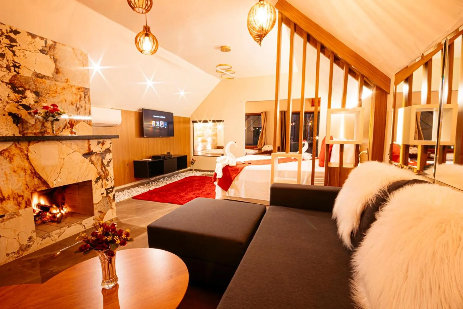 Bed in Pousada Chale Luiz