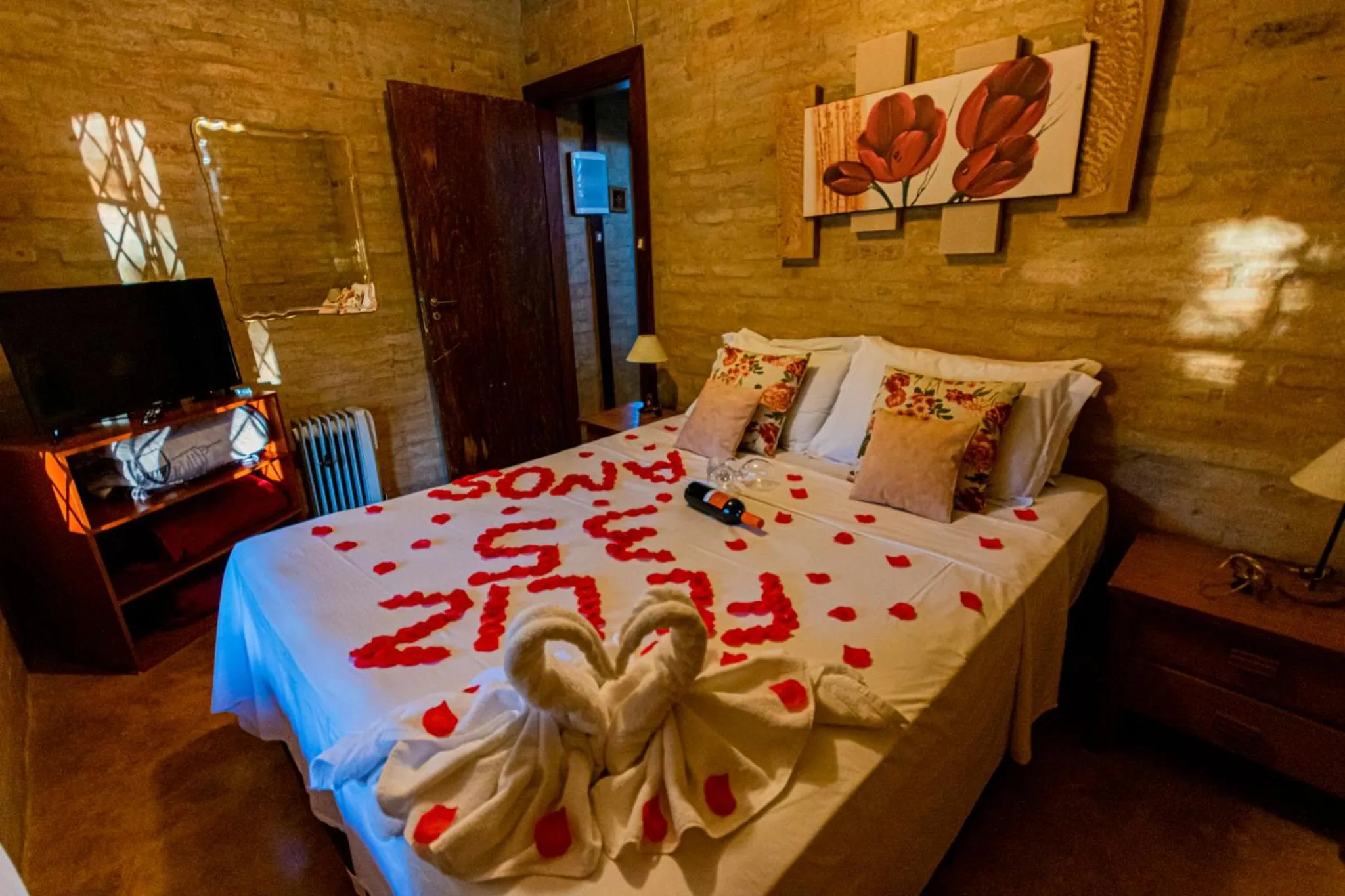 Bed in Pousada Chale Luiz