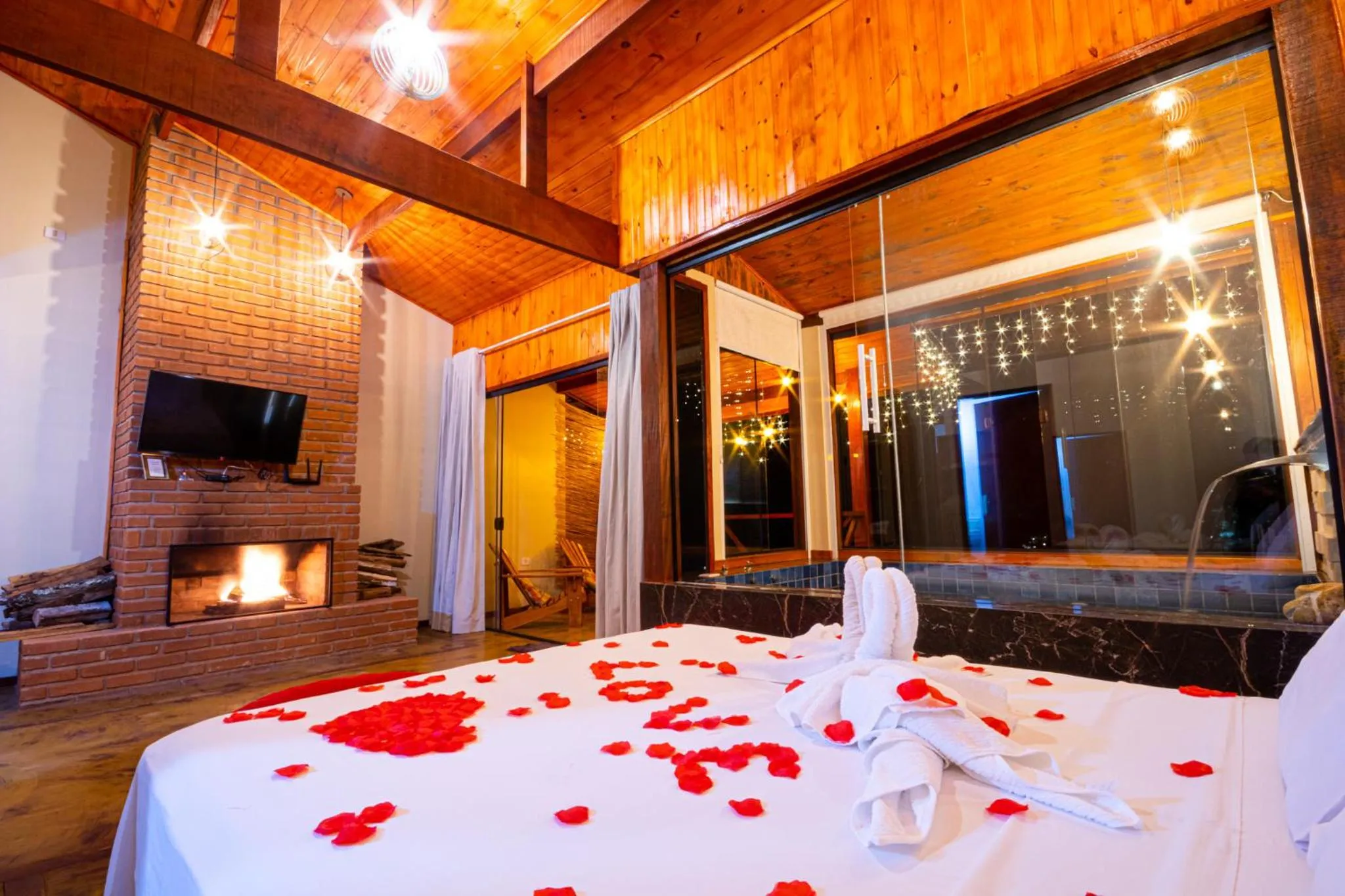 Bed in Pousada Chale Luiz