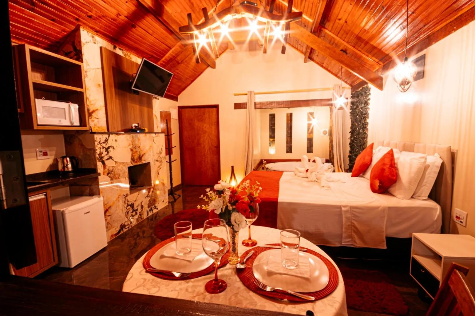 Bed in Pousada Chale Luiz