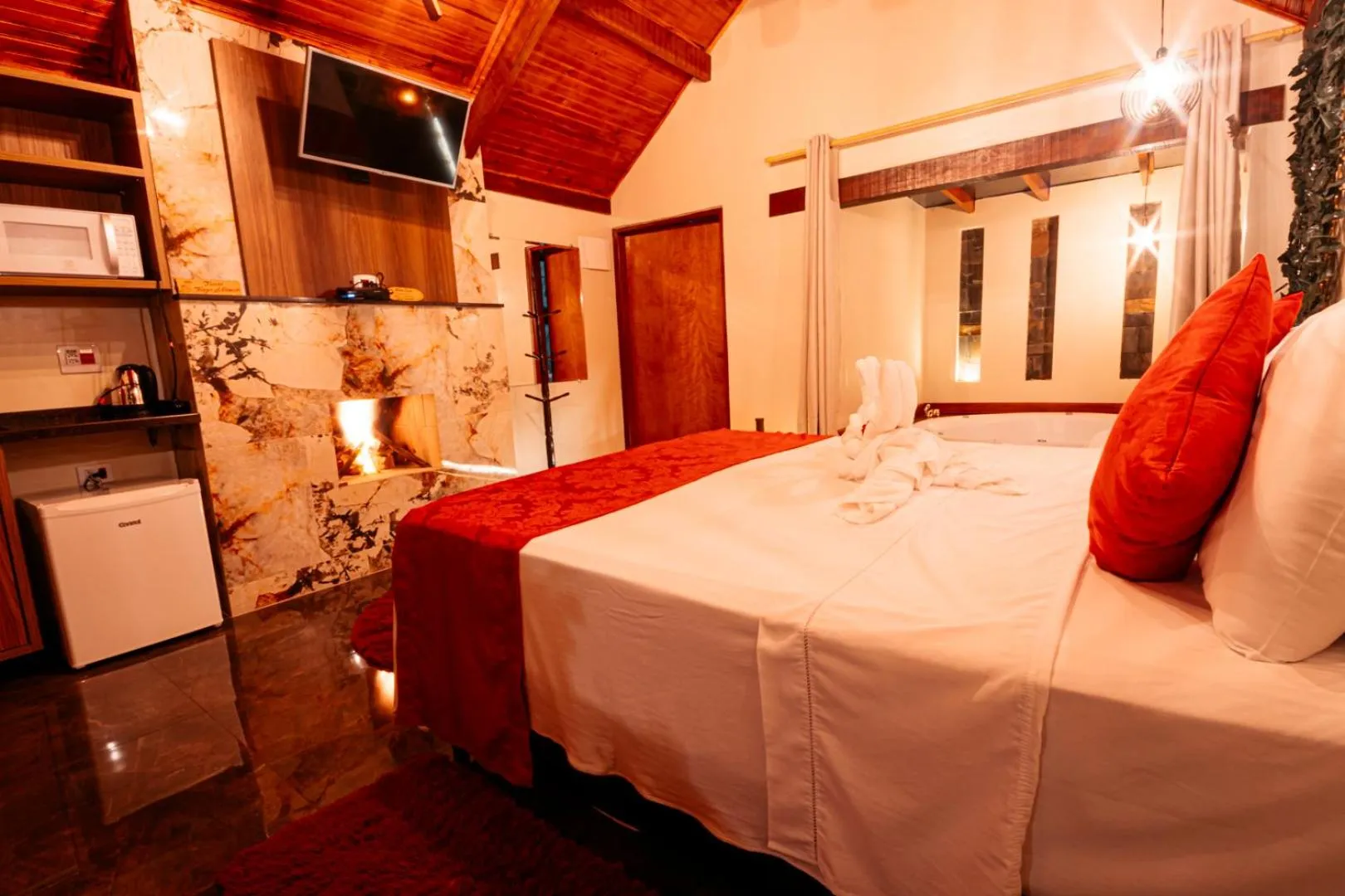 Bed in Pousada Chale Luiz