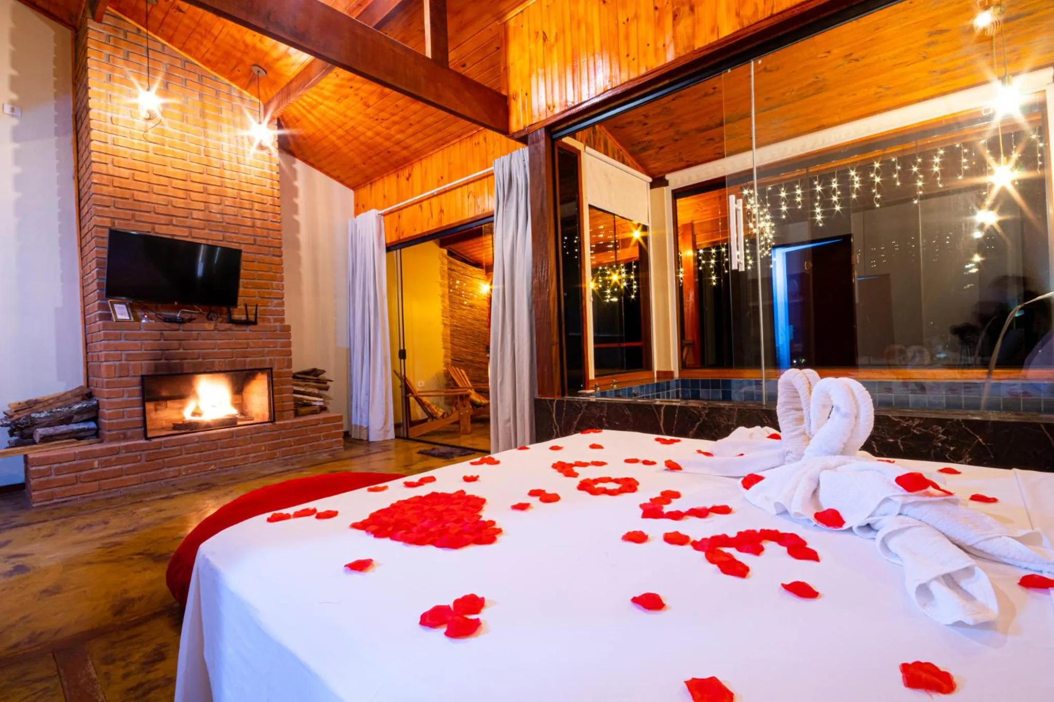 Bed in Pousada Chale Luiz