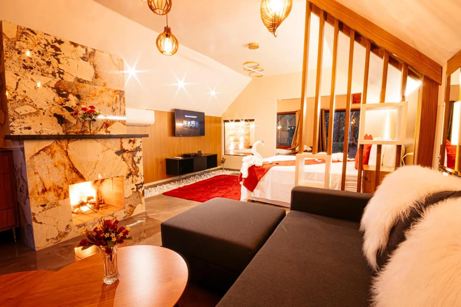 Bed in Pousada Chale Luiz