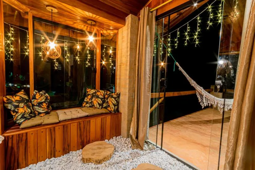 Bed in Pousada Chale Luiz