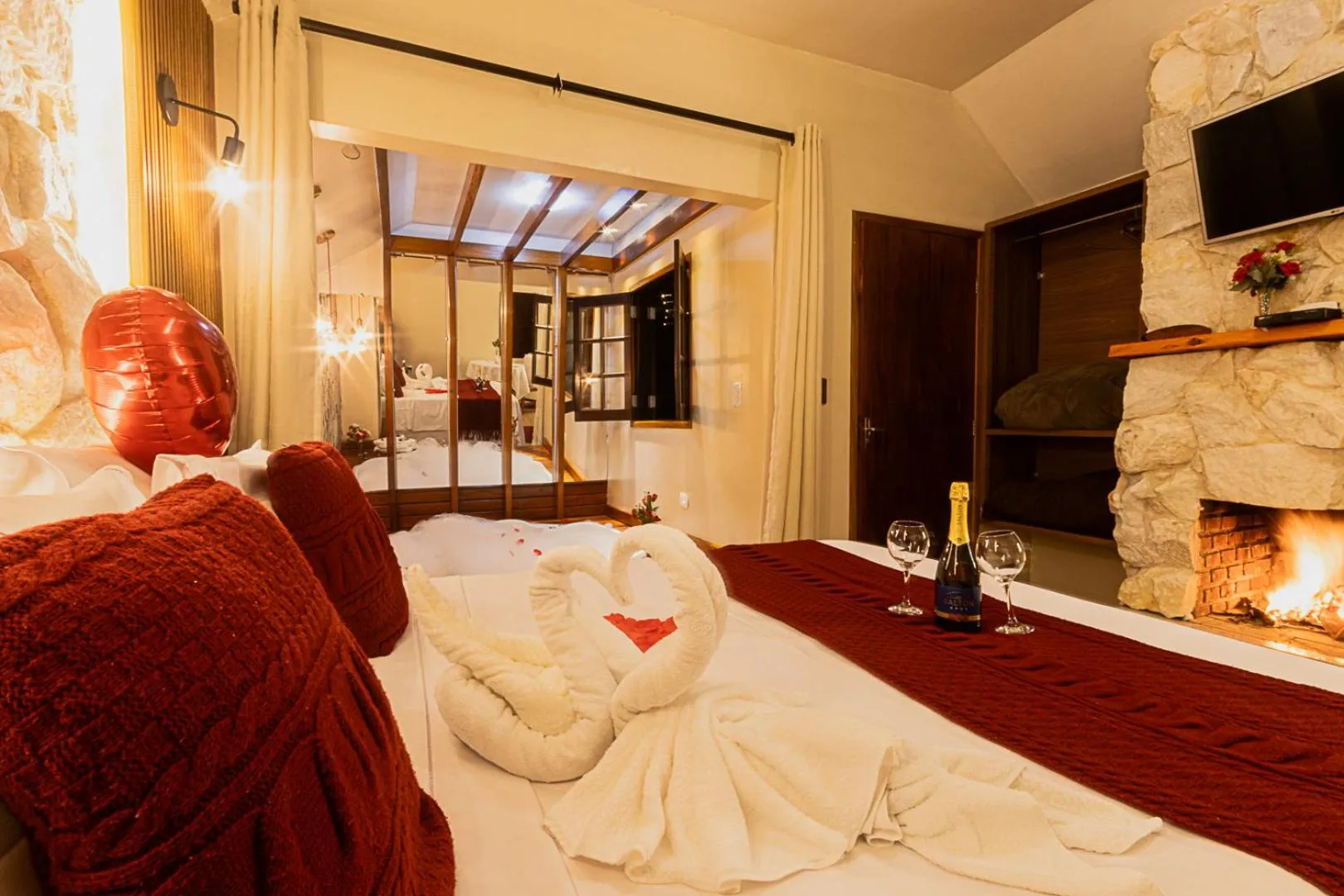 Bed in Pousada Chale Luiz