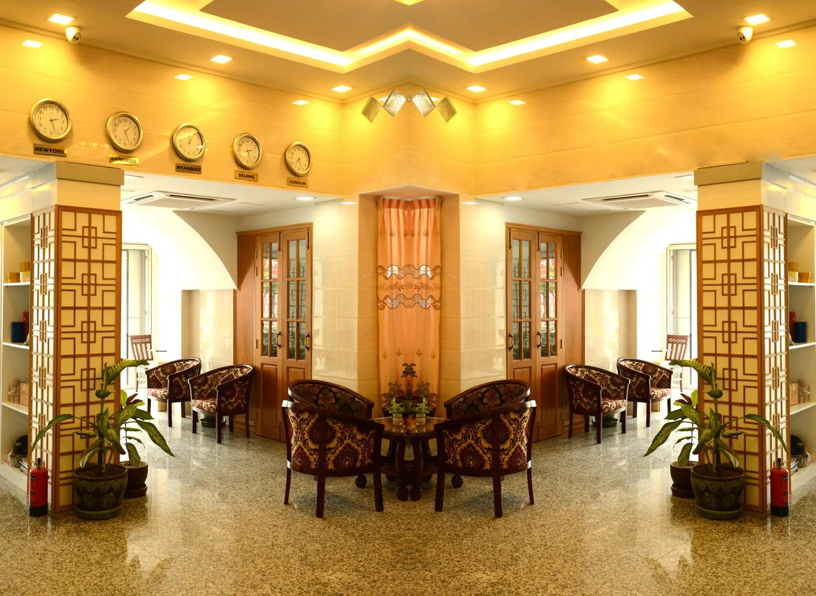 Seating area in Kaung Myint Hotel
