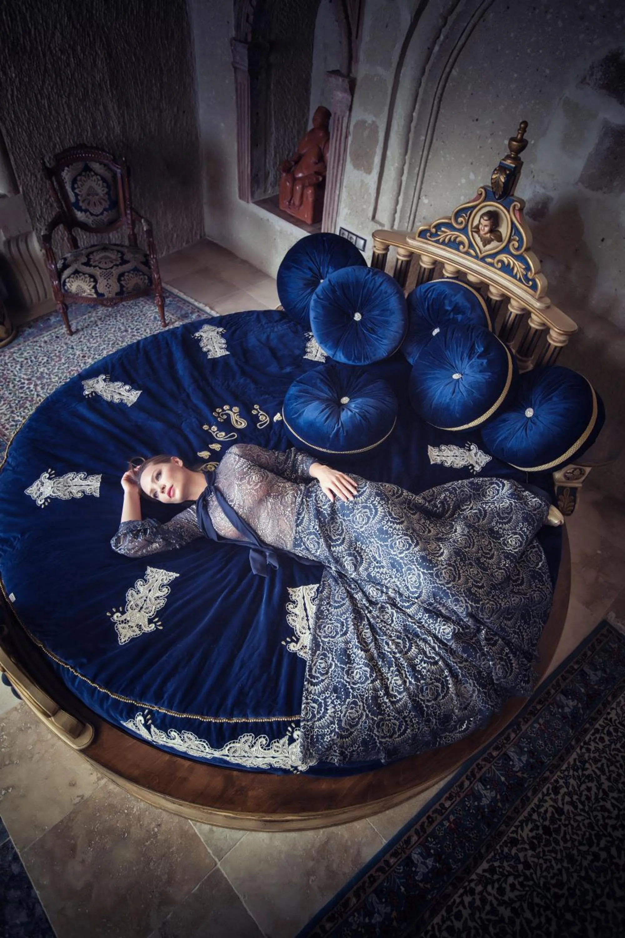 Bed in Elika Cave Suites & Spa