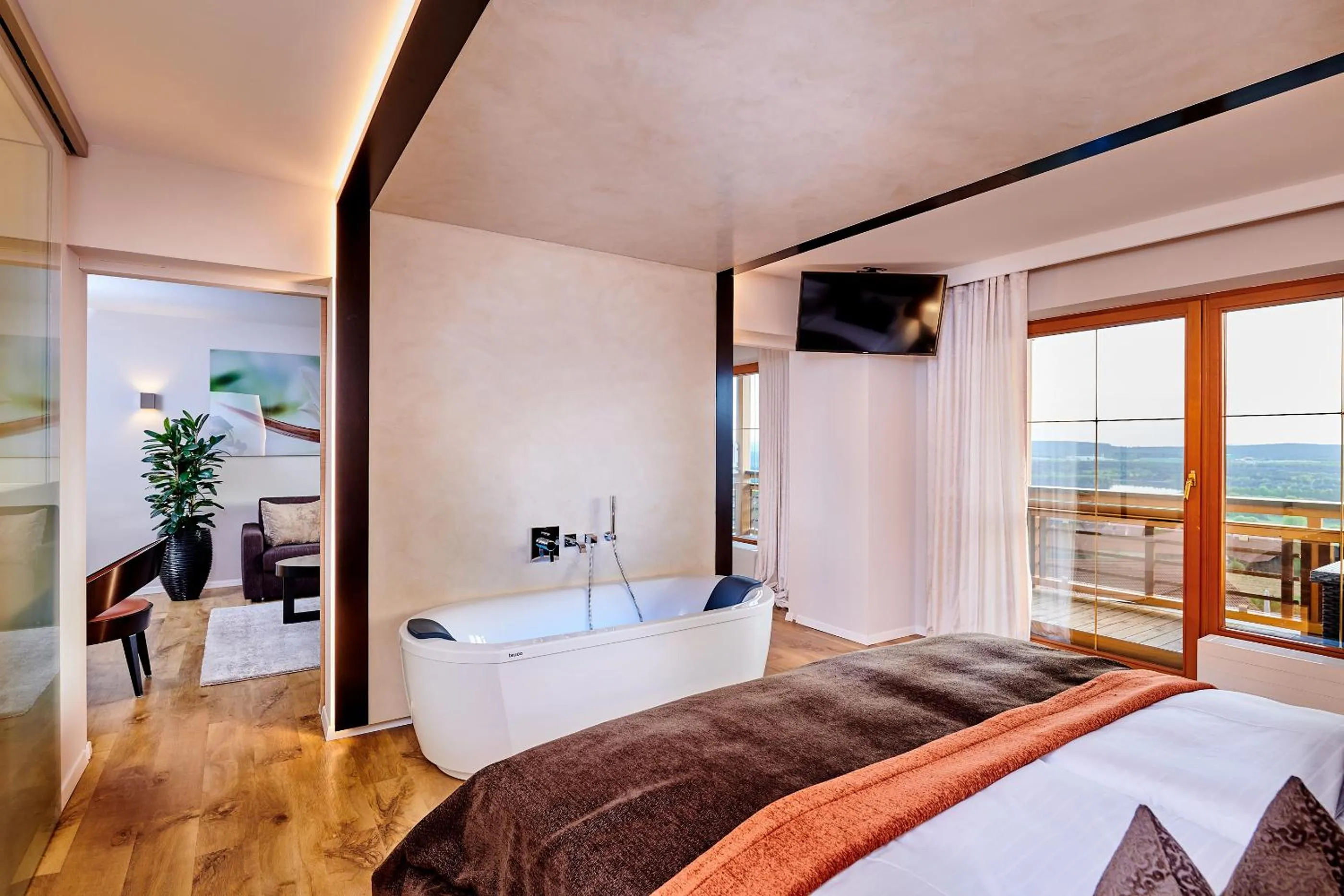 Photo of the whole room, Bed in Der Birkenhof Spa & Genuss Resort