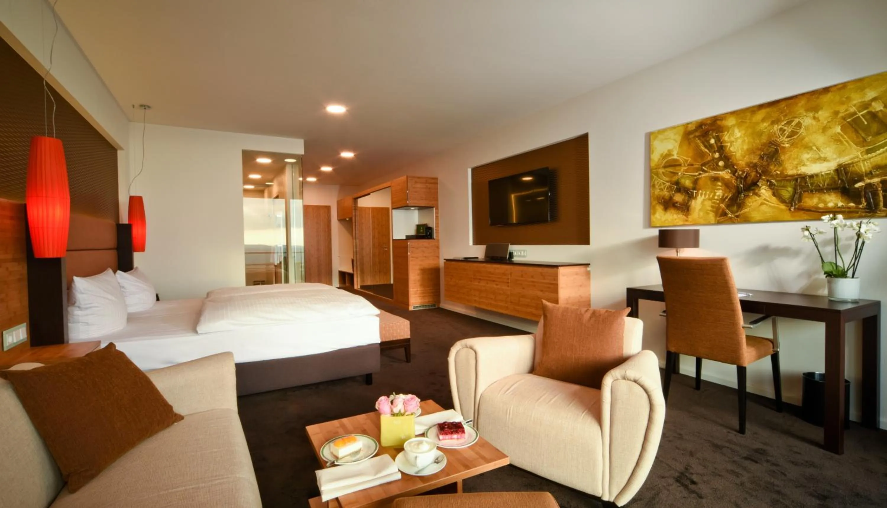 Photo of the whole room, Bed in Der Birkenhof Spa & Genuss Resort