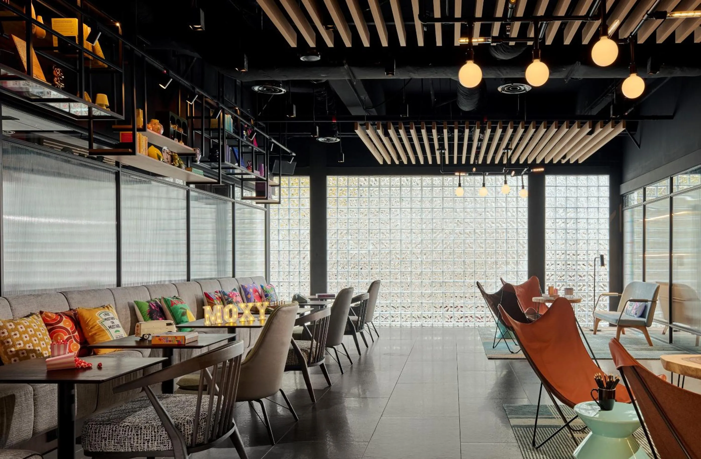 Seating area in Moxy Kuala Lumpur Chinatown