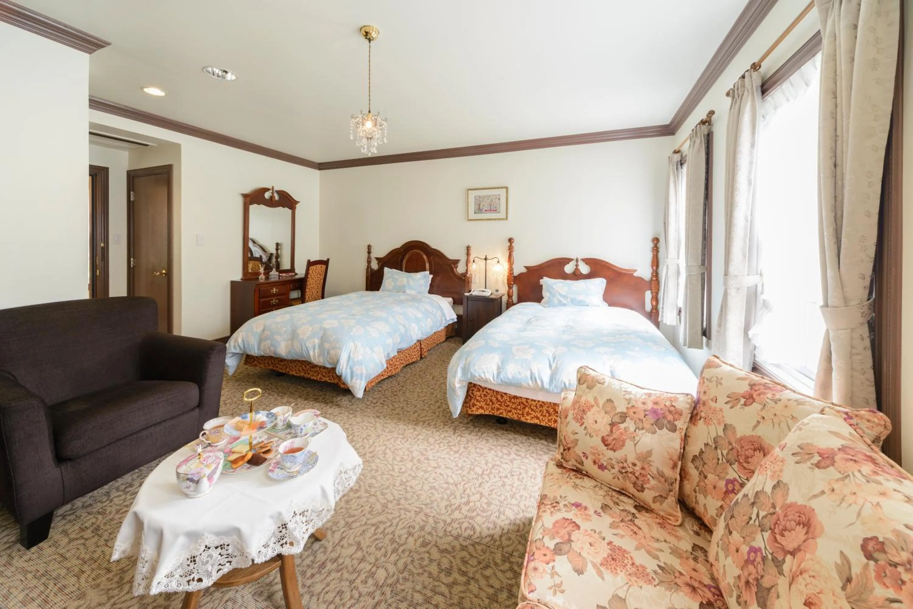 Photo of the whole room, Bed in Yufuin Hotel Mori-no-Terrace