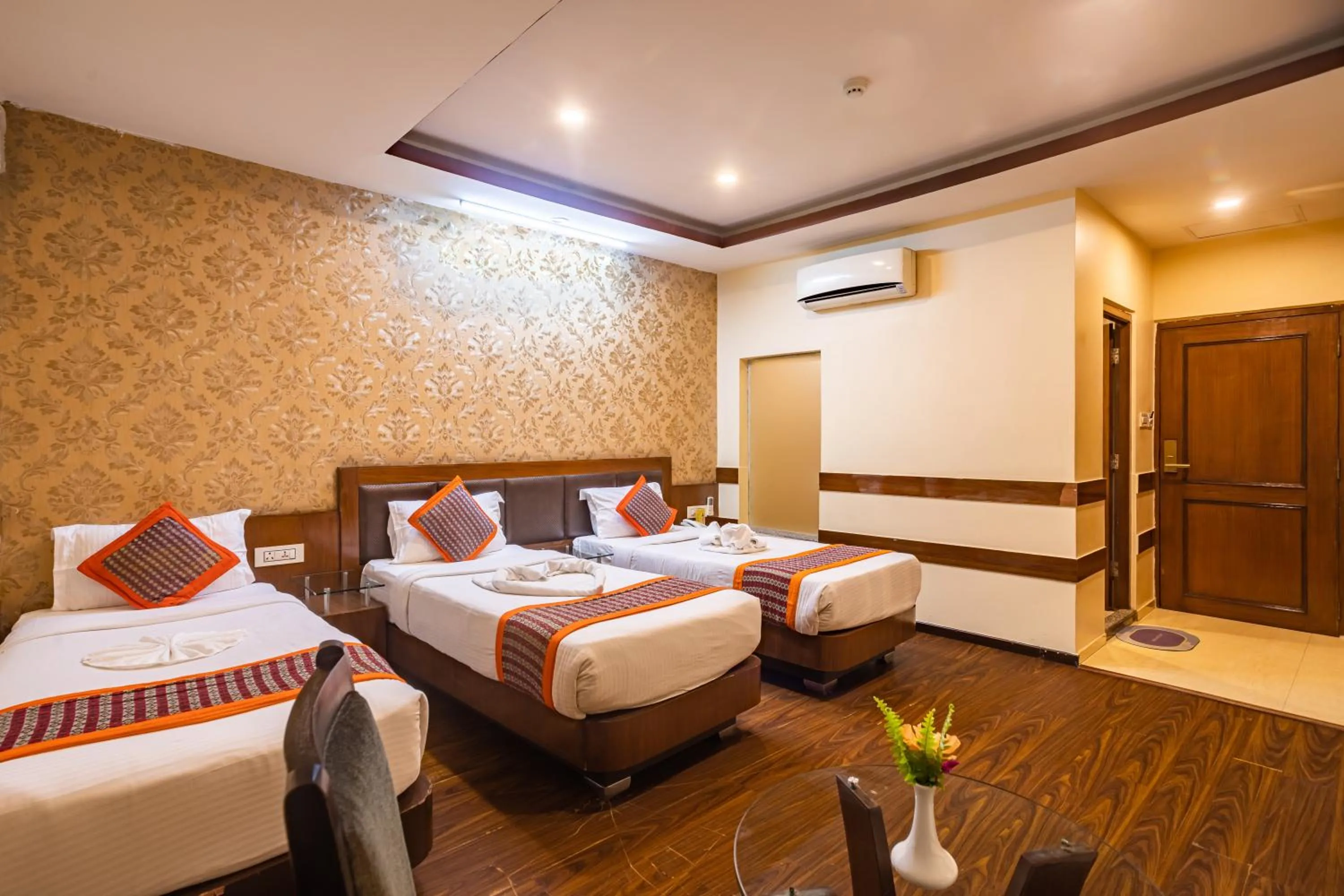 Bed in Yellow Pagoda Hotel