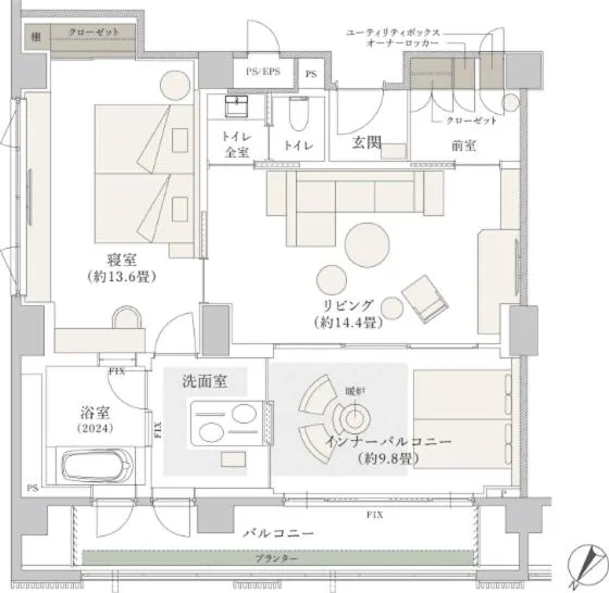 Floor plan in Glamday Style Hotel & Resort Kyu-Karuizawa