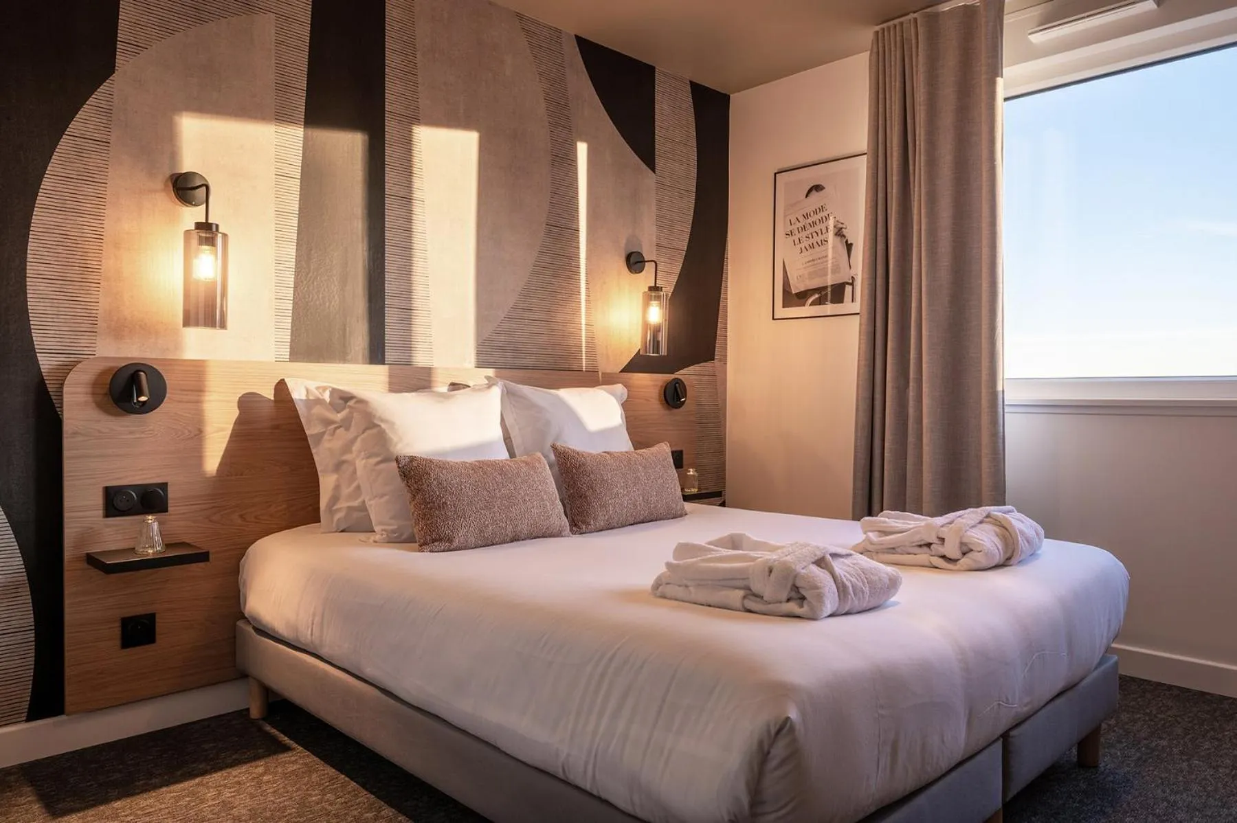 Bed in Nemea Appart Hotel Coeur Europe Strasbourg Illkirch