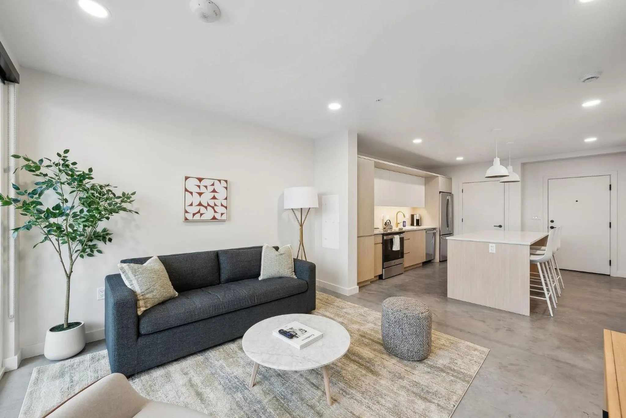 Living room in Placemakr Salt Lake City