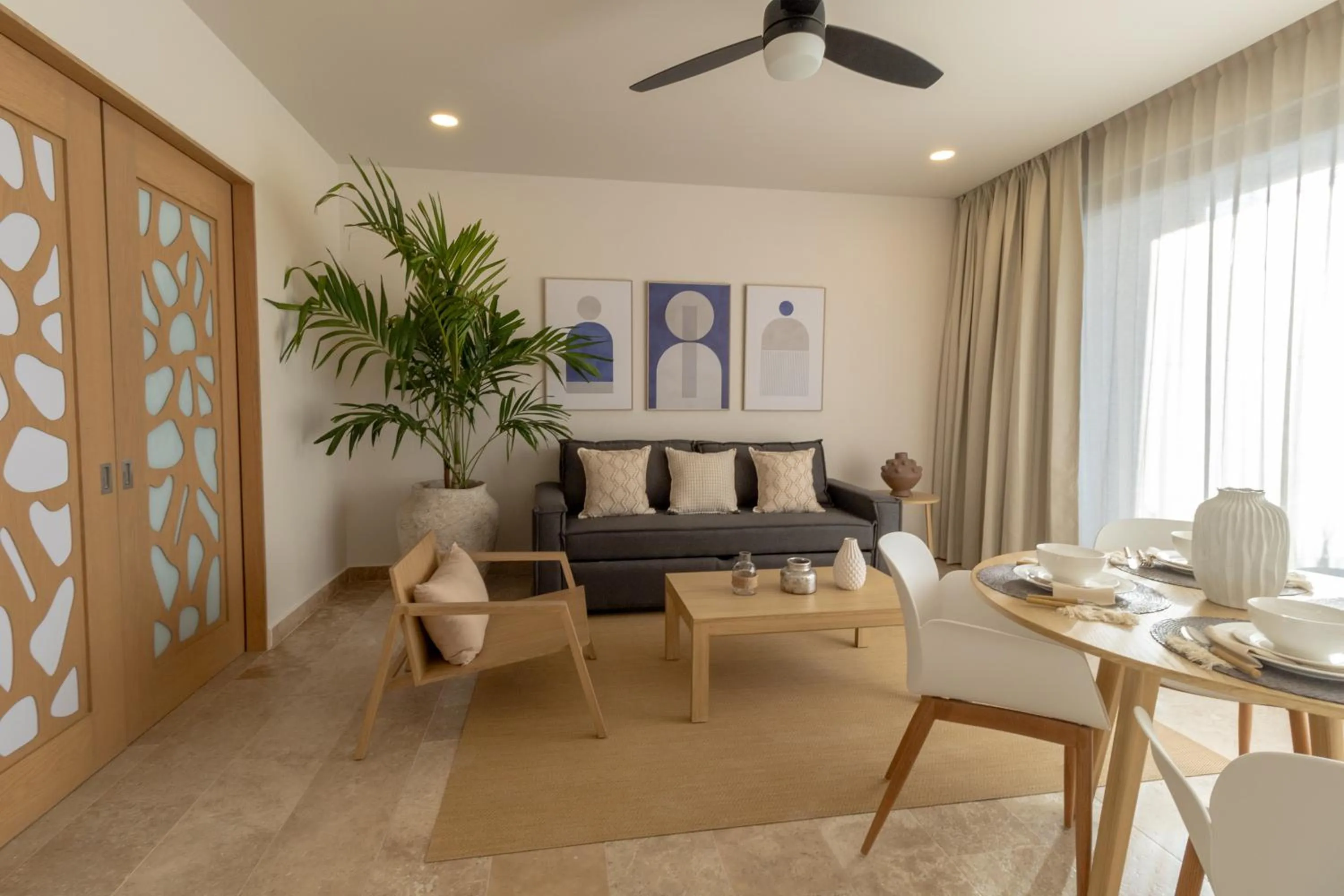 Living room in abba Suites Playa del Carmen