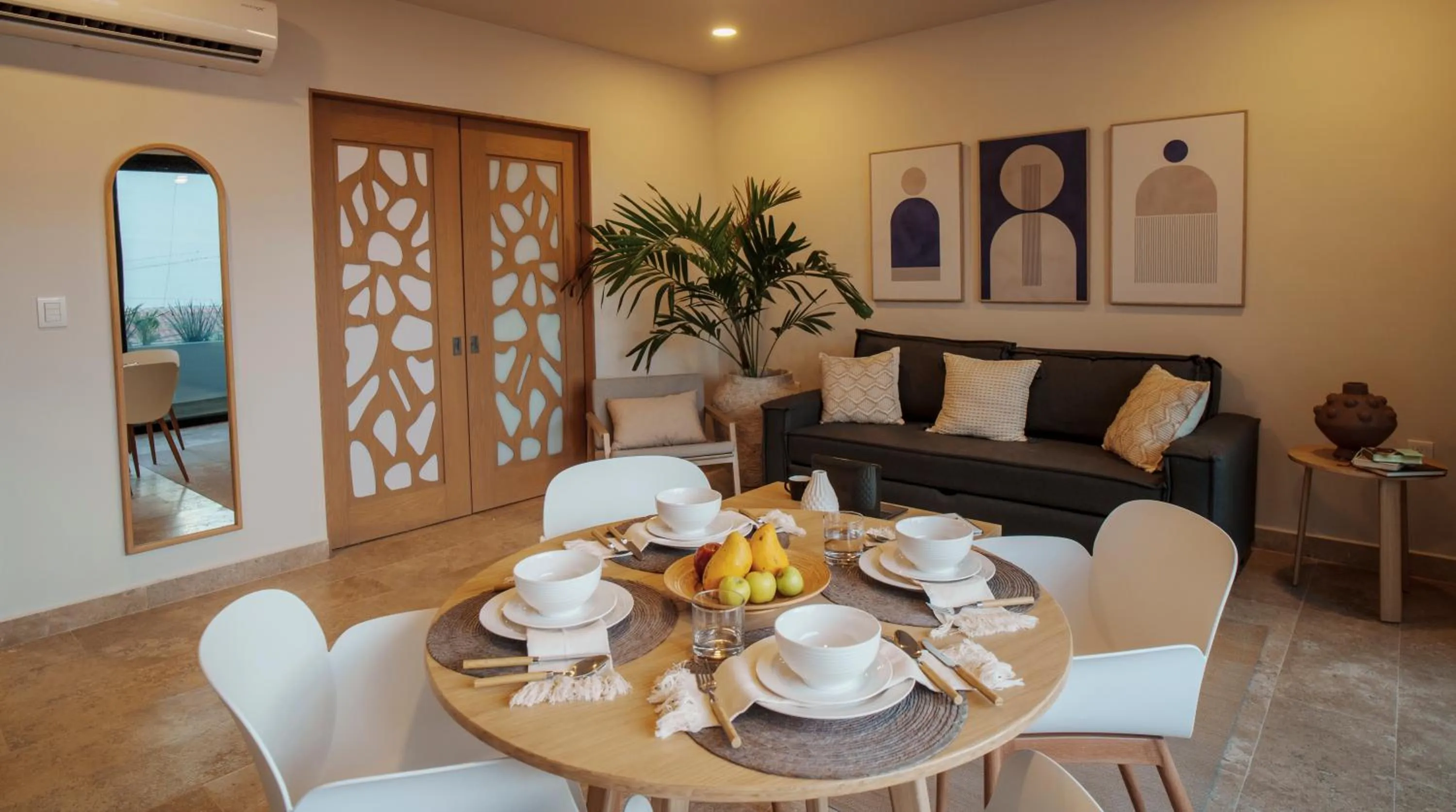 Living room in abba Suites Playa del Carmen