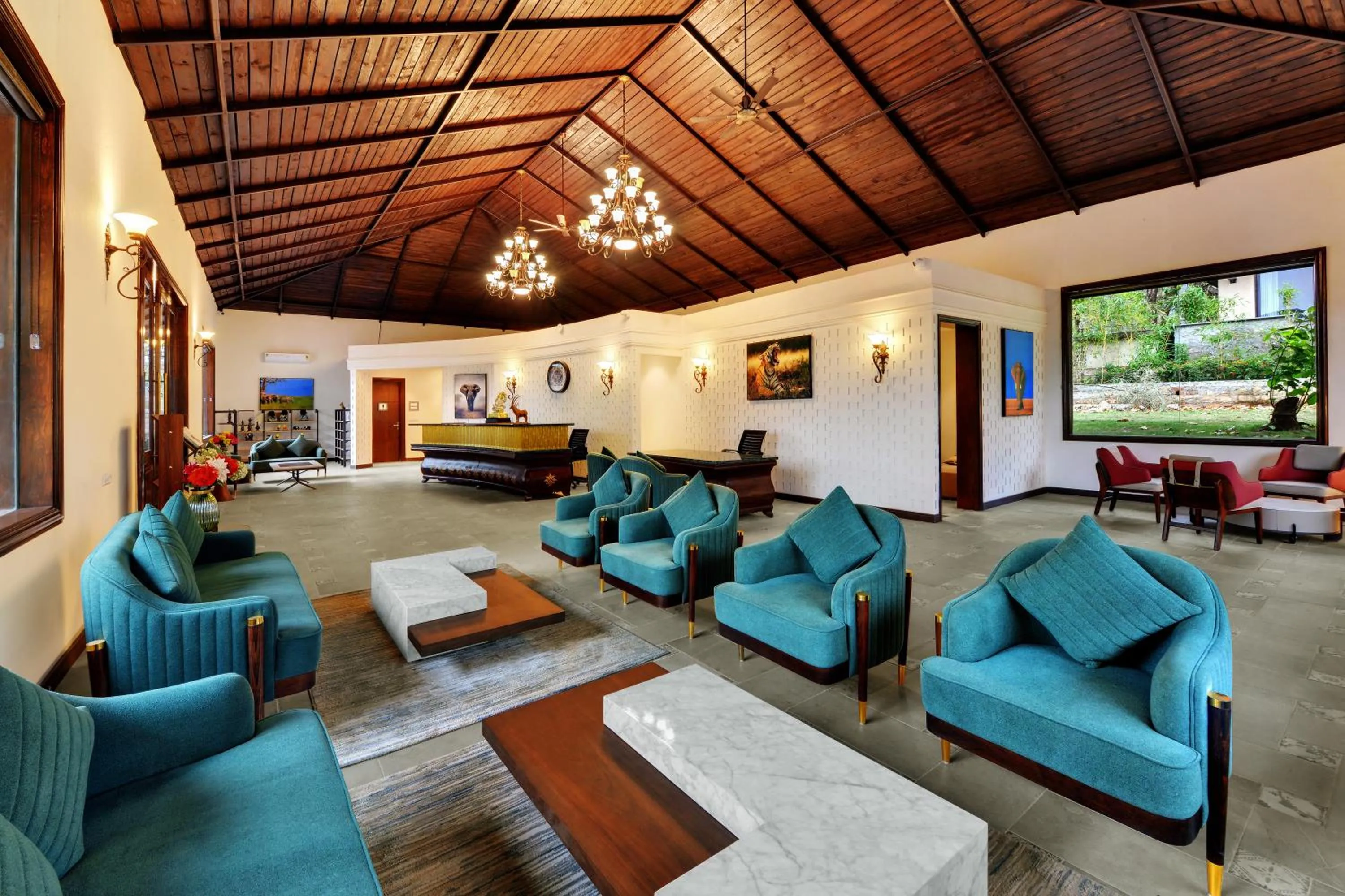 Lobby or reception in Debu's The Fern Resort & Spa, Jim Corbett, Series by Marriott