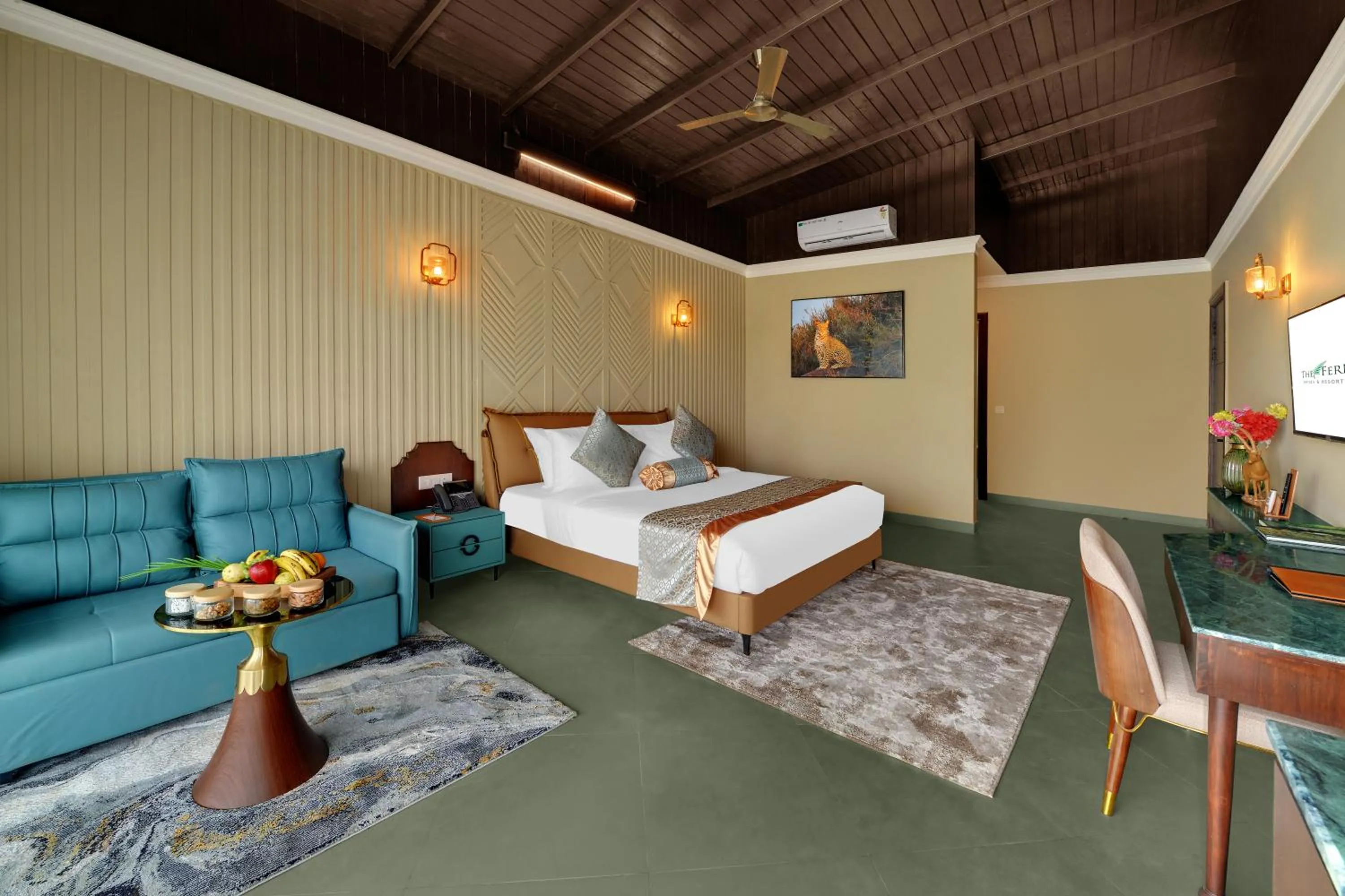 Bed in Debu's The Fern Resort & Spa, Jim Corbett, Series by Marriott