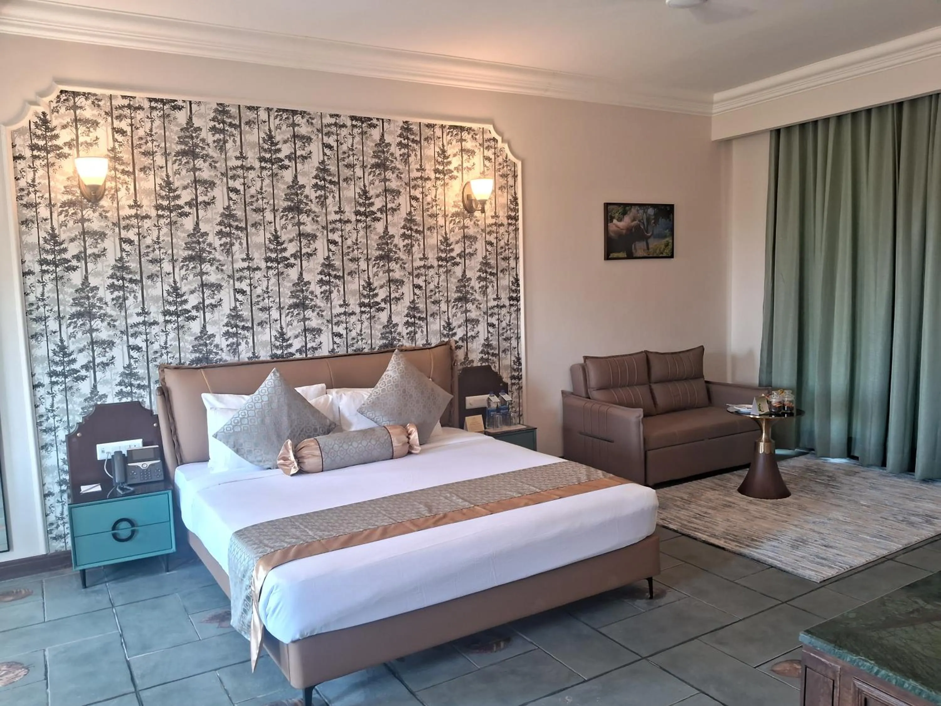 Bed in Debu's The Fern Resort & Spa, Jim Corbett, Series by Marriott